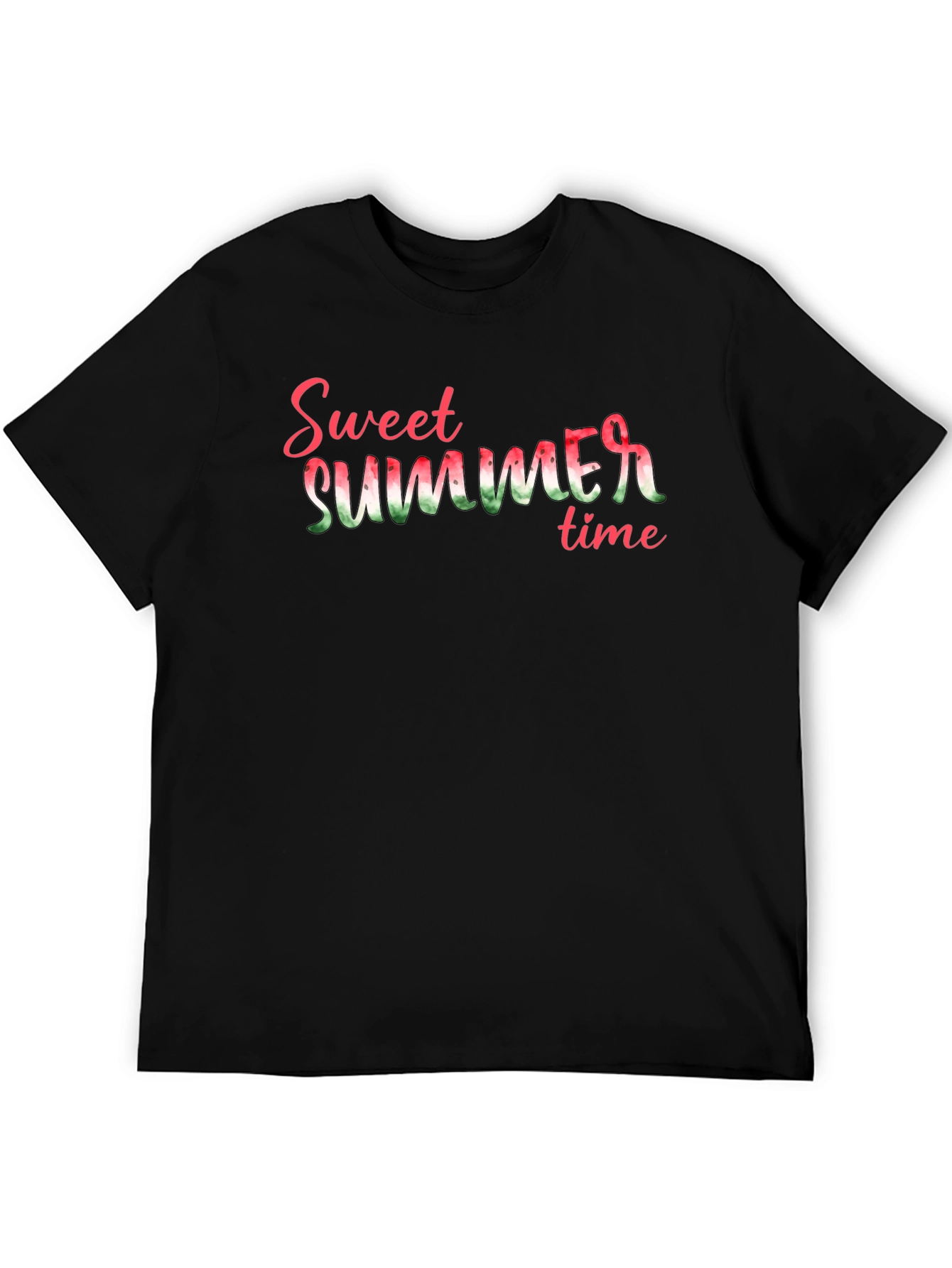 Sweet Summer Time Graphic Tee - Black Cotton T-Shirt