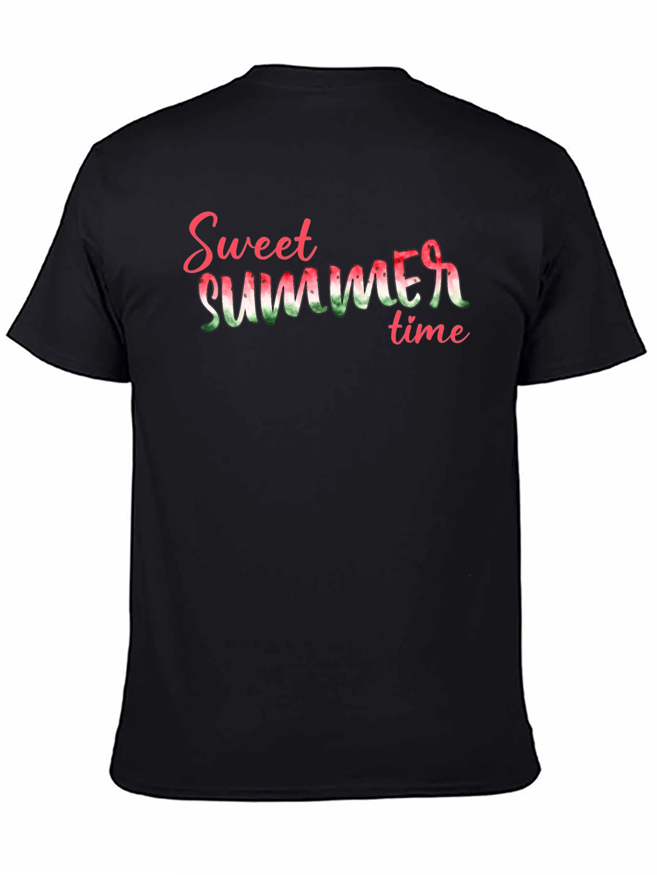 Sweet Summer Time Graphic Tee - Black Cotton T-Shirt