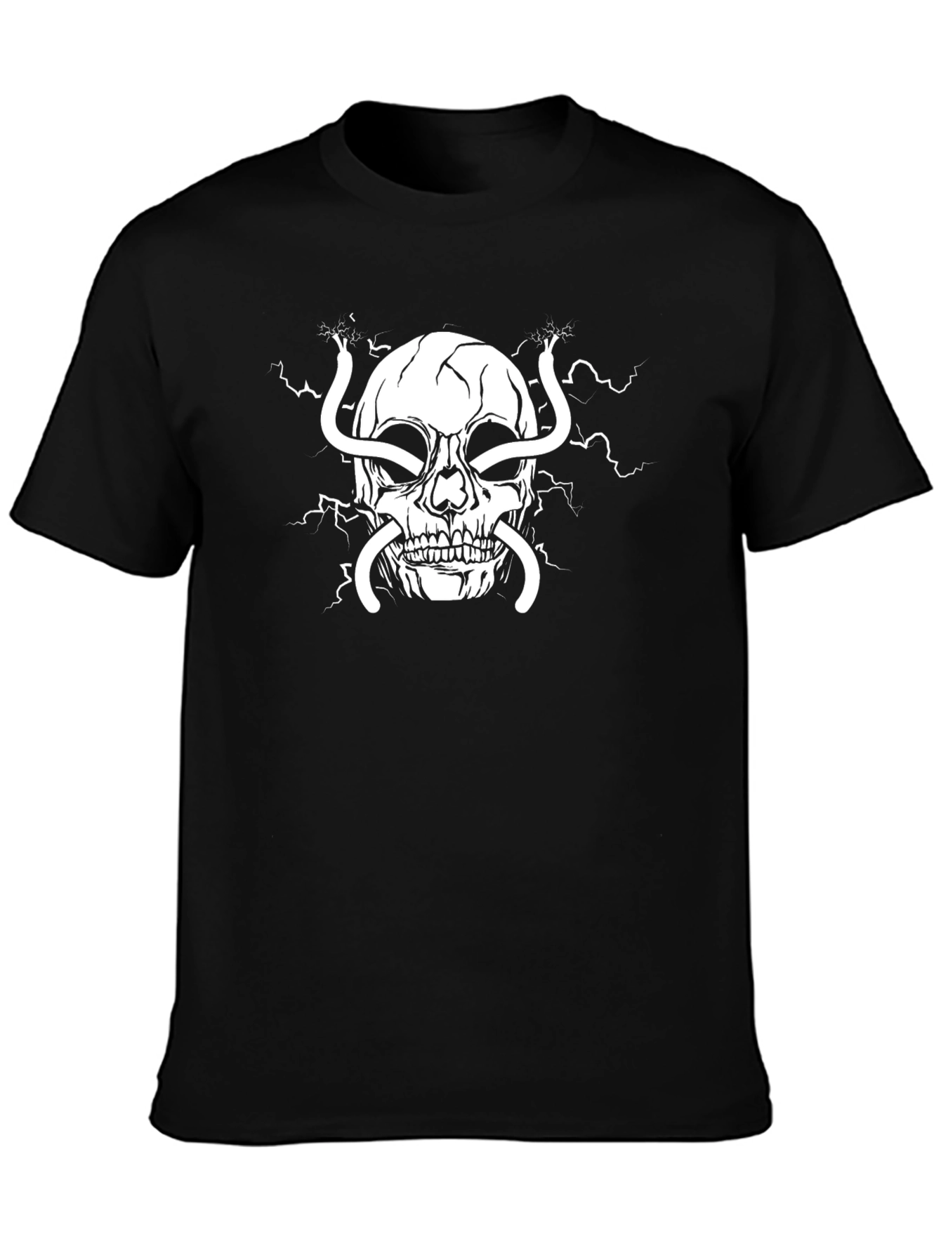 Edgy Skull Graphic Tee - Black Cotton T-Shirt
