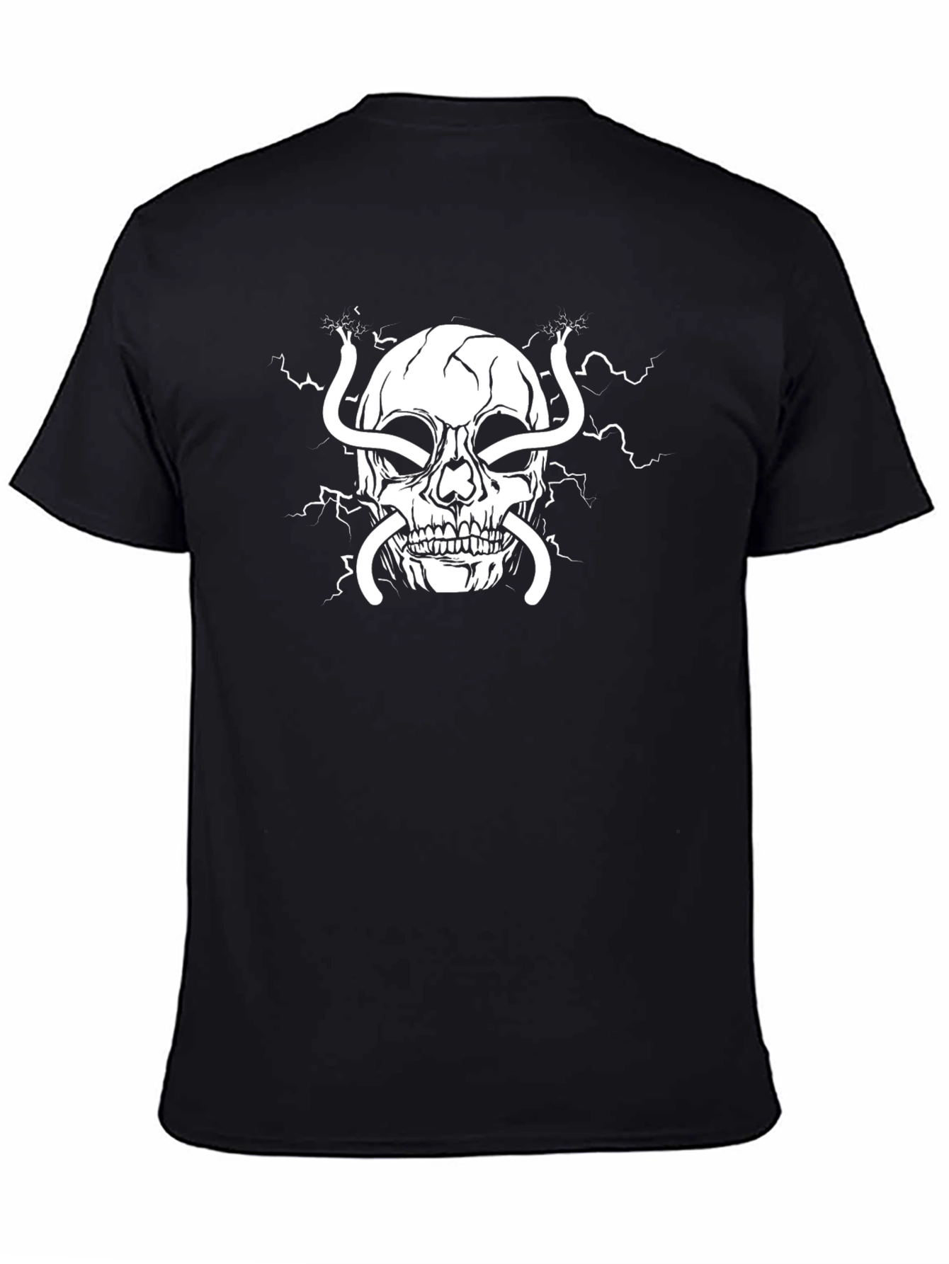 Edgy Skull Graphic Tee - Black Cotton T-Shirt