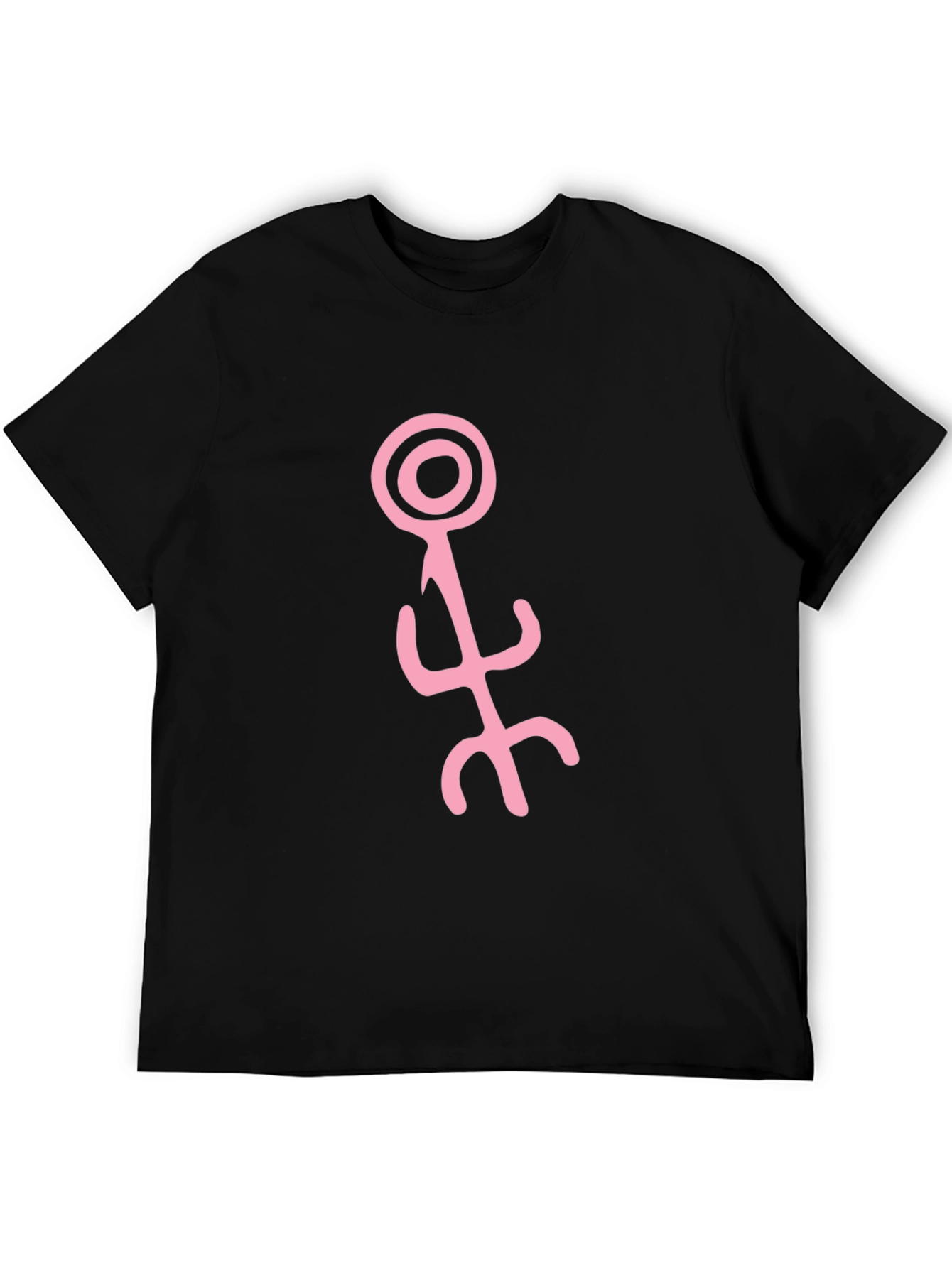 Abstract Symbol Graphic Tee - Black Cotton Shirt
