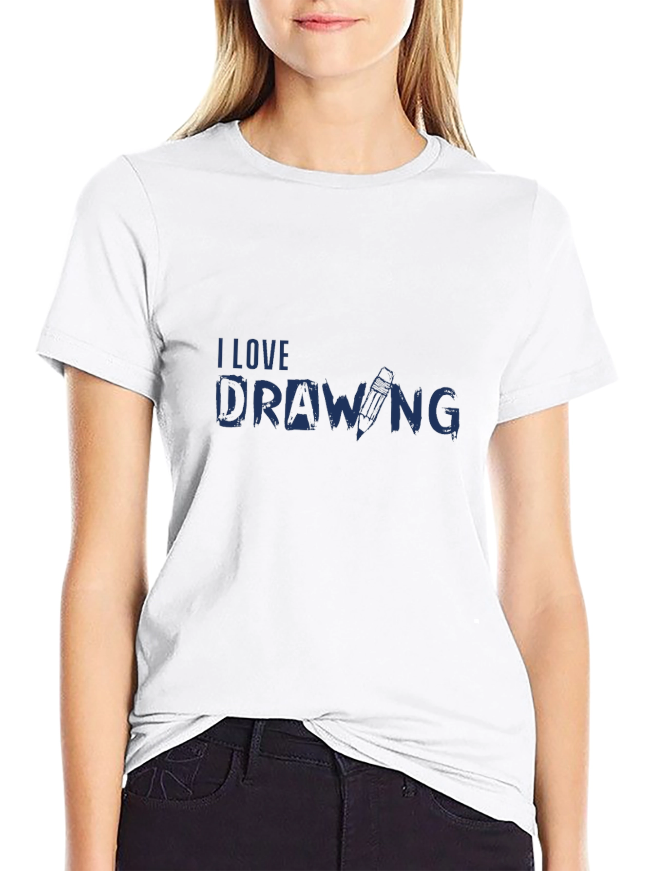 I Love Drawing Black T-Shirt