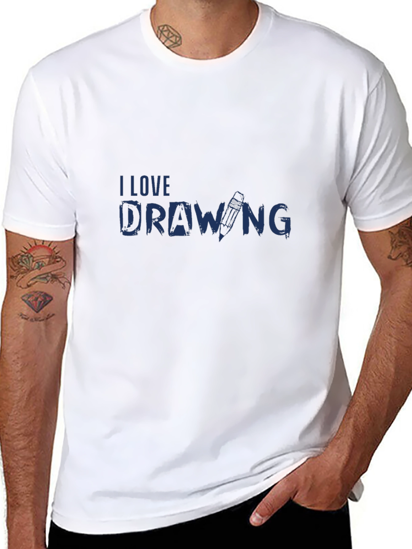 I Love Drawing Black T-Shirt