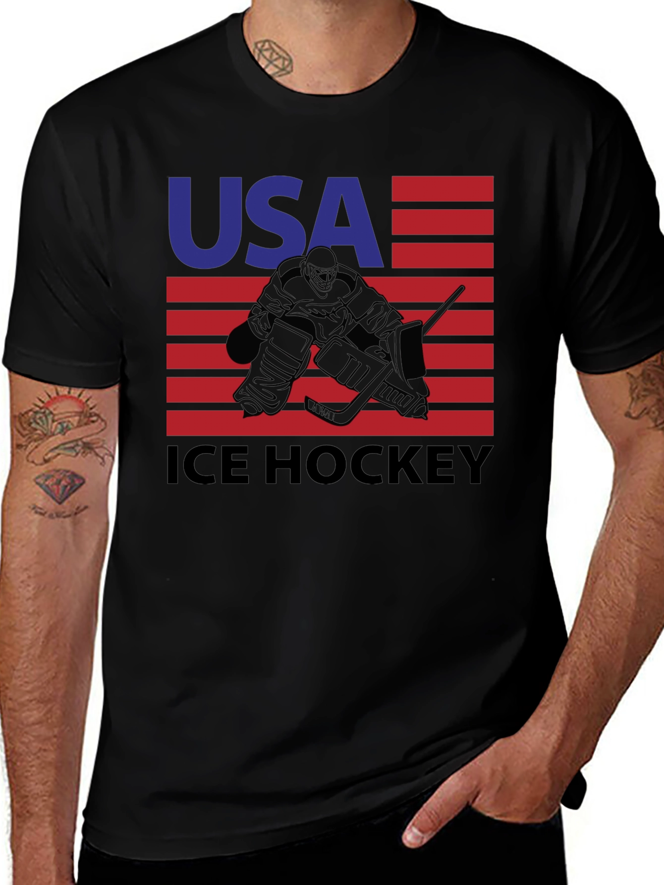 USA Ice Hockey Graphic Tee - Patriotic Sportswear