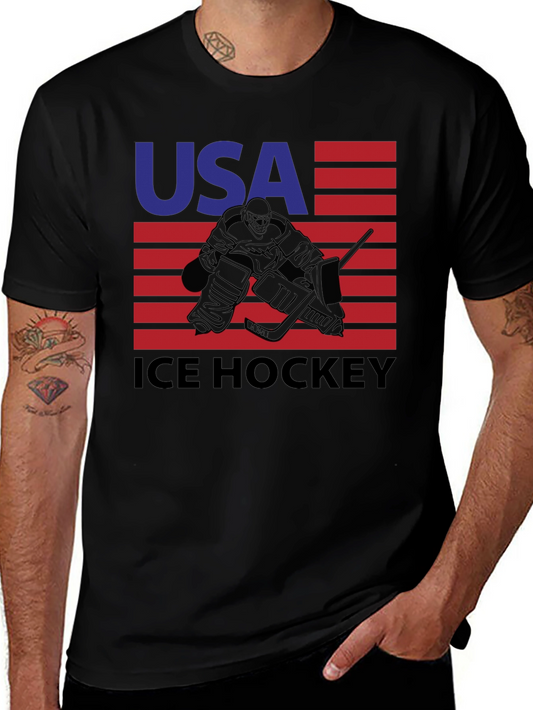 USA Ice Hockey Graphic Tee - Patriotic Sportswear