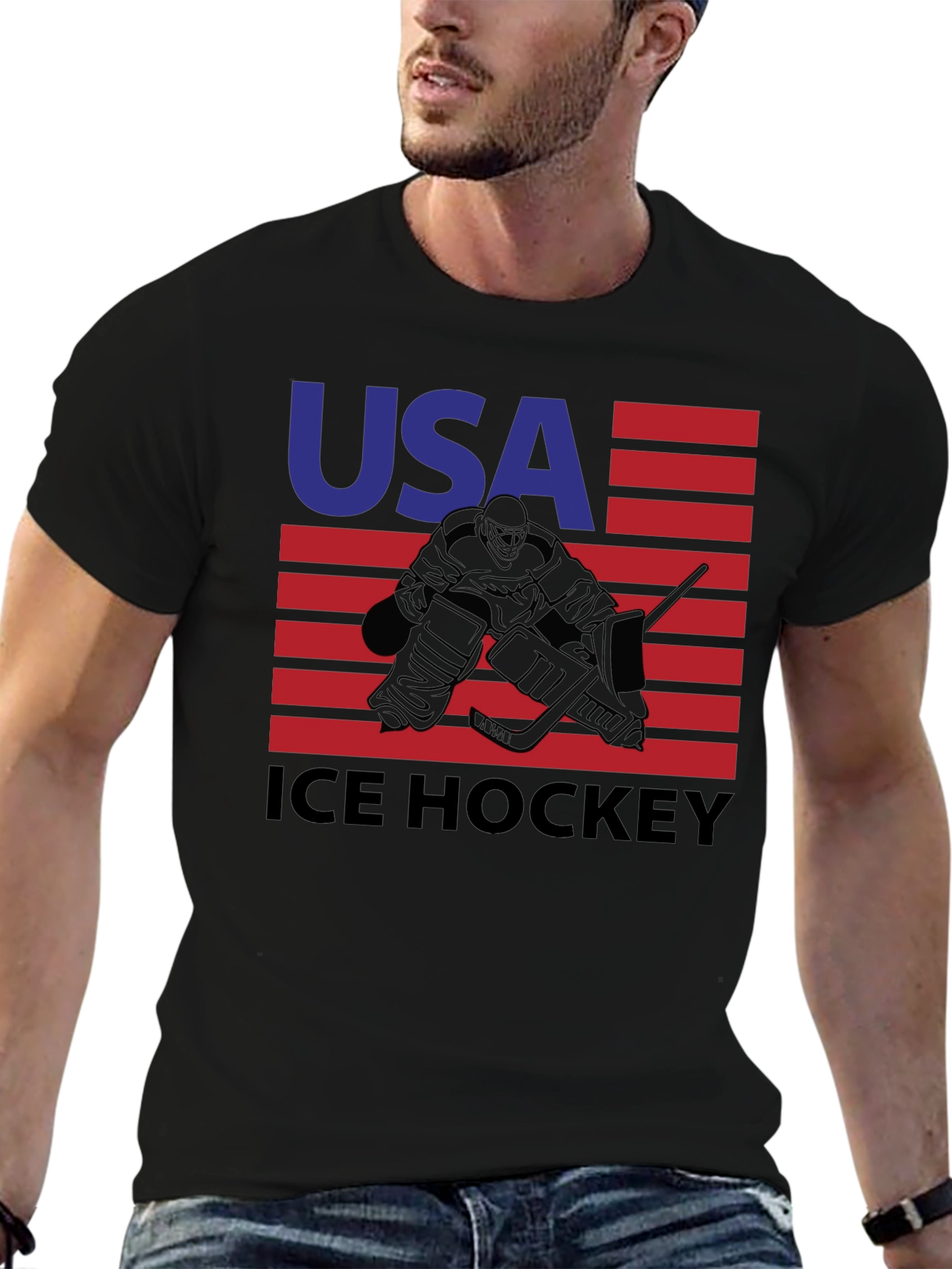 USA Ice Hockey Graphic Tee - Patriotic Sportswear