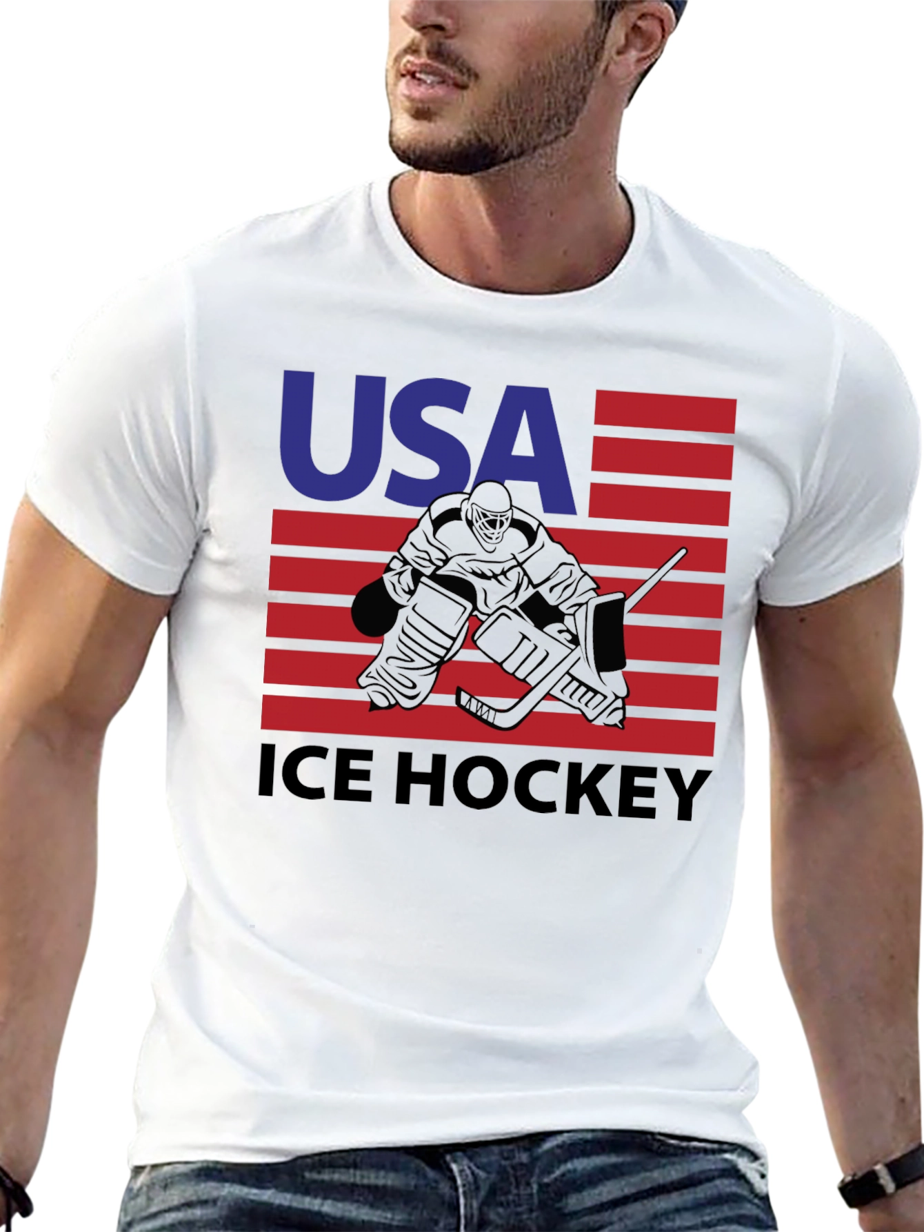 USA Ice Hockey Graphic Tee - Patriotic Sportswear