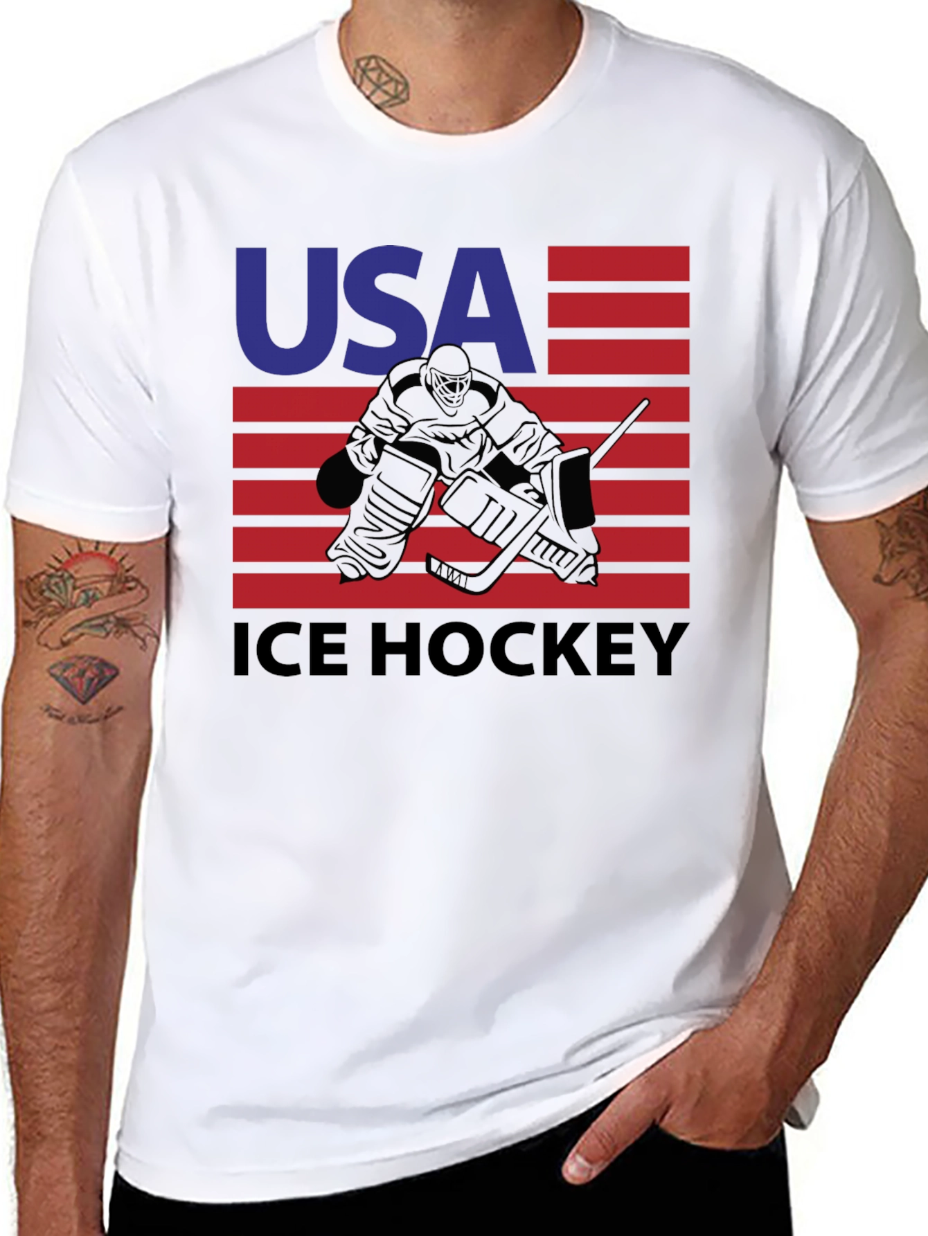 USA Ice Hockey Graphic Tee - Patriotic Sportswear