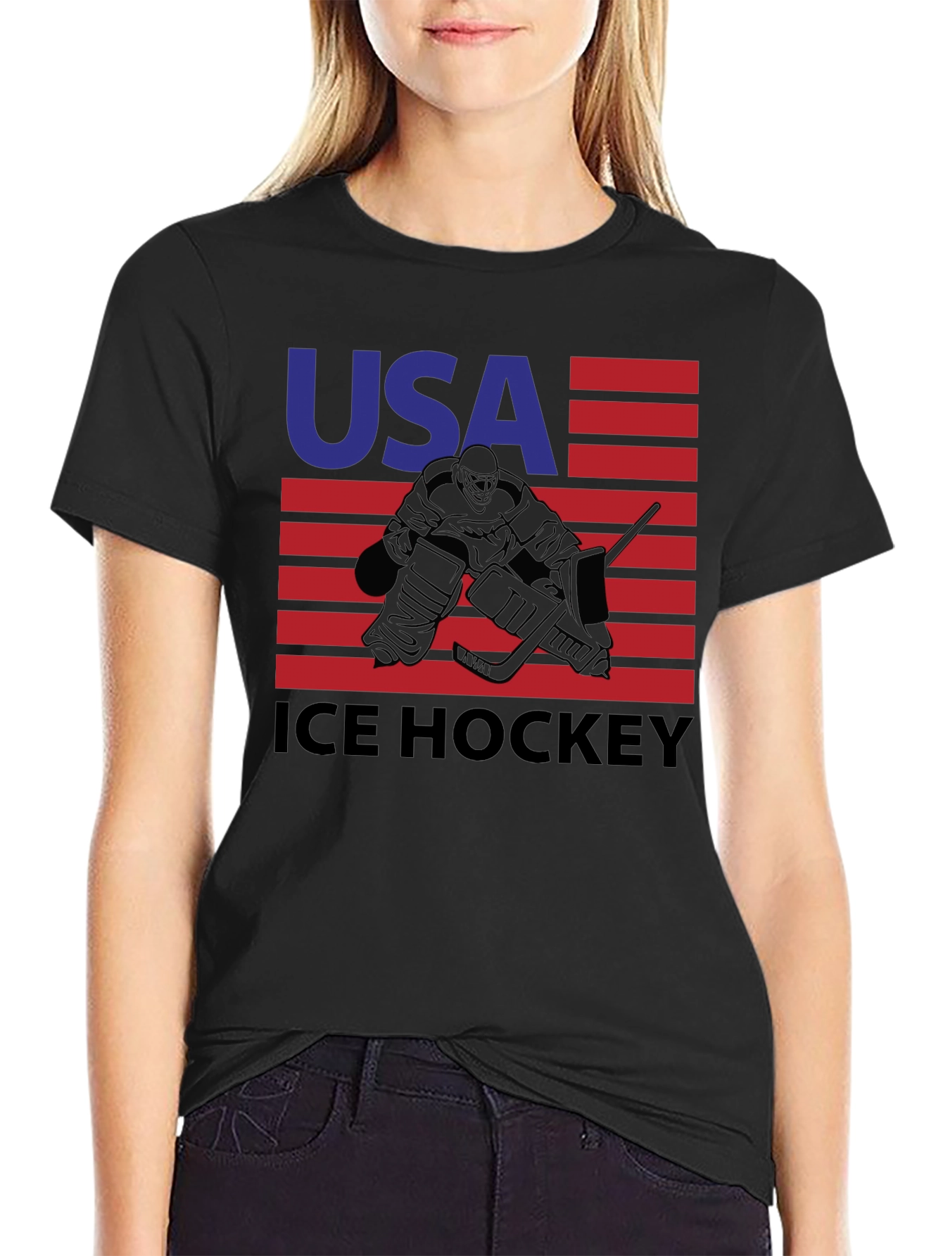 USA Ice Hockey Graphic Tee - Patriotic Sportswear