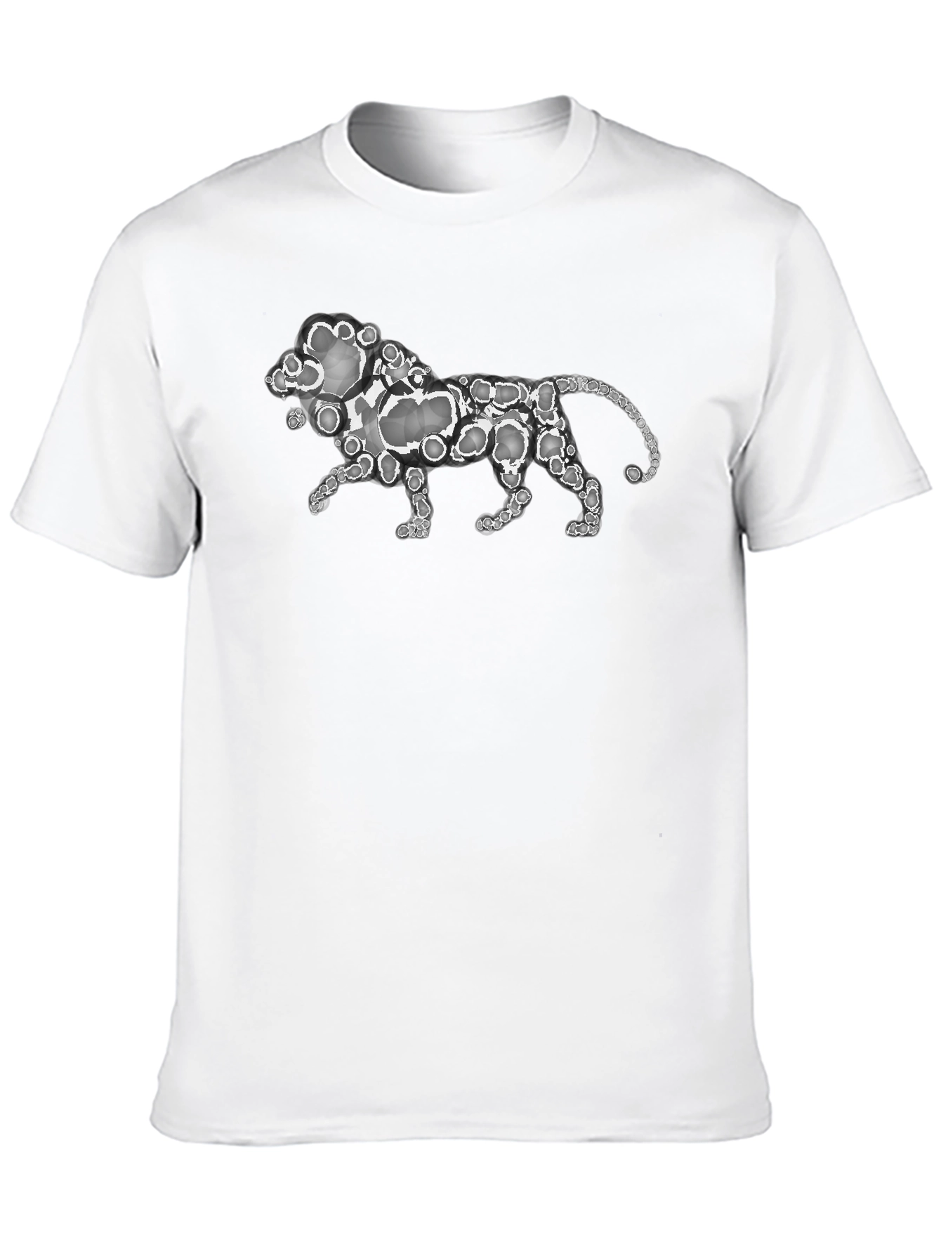 Abstract Lion Print Black T-Shirt