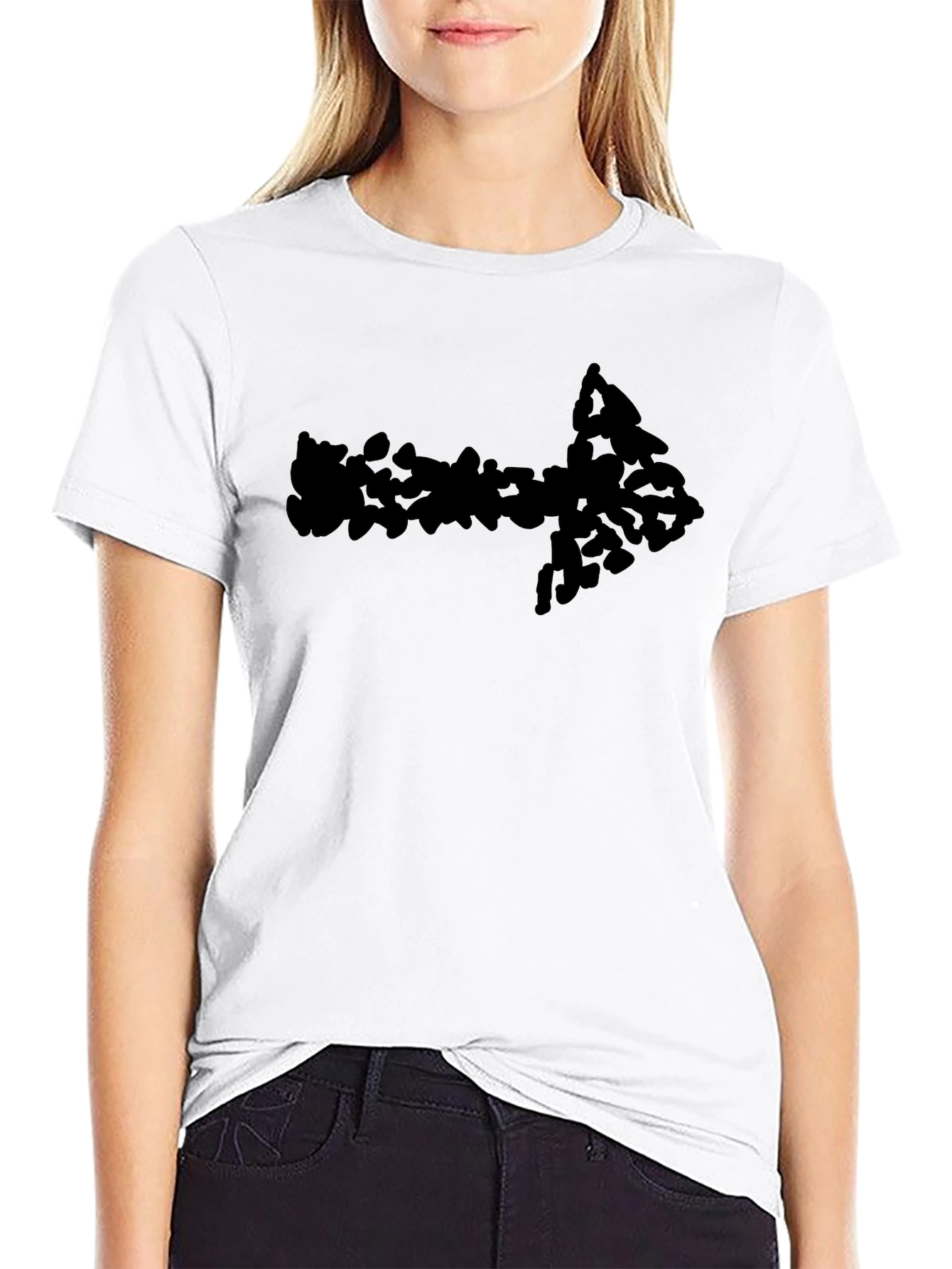 Arrow Graphic T-Shirt - Black Crew Neck Tee