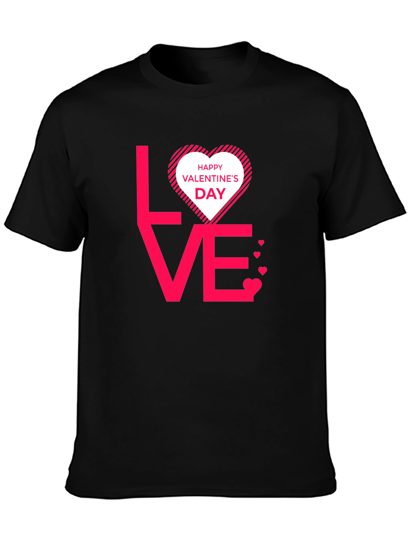 Valentines Day Love Graphic Tee - Black