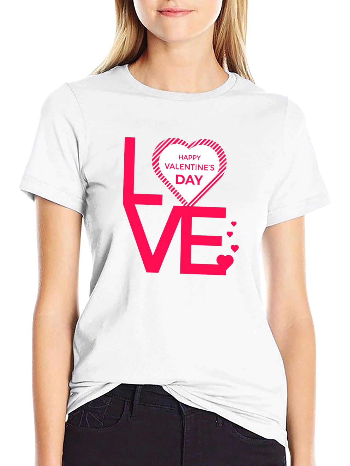 Valentines Day Love Graphic Tee - Black
