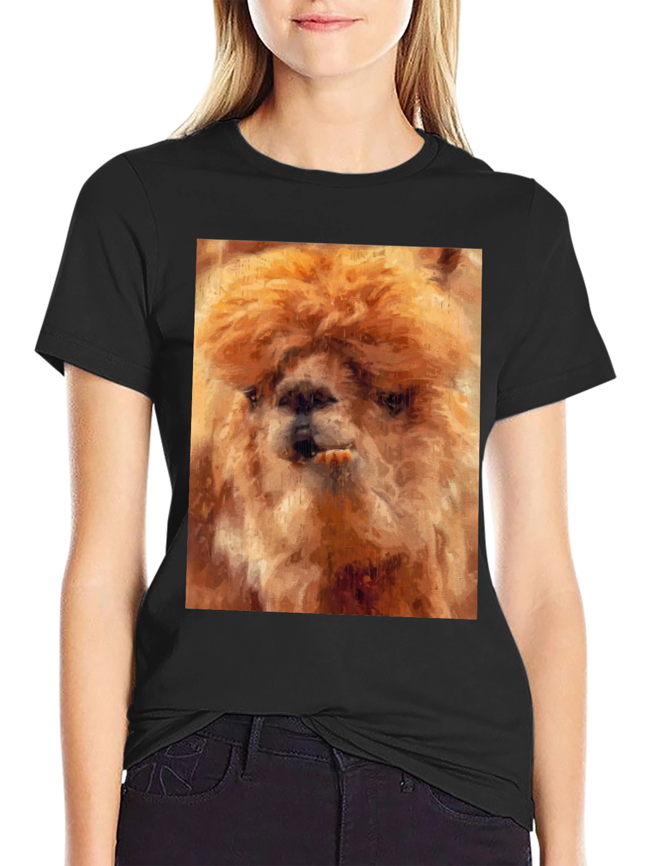 Alpaca Art Black T-Shirt