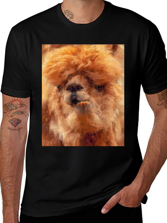 Alpaca Art Black T-Shirt
