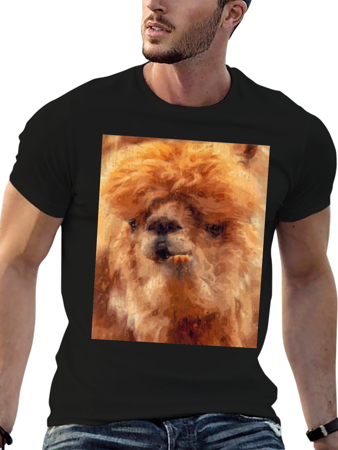 Alpaca Art Black T-Shirt