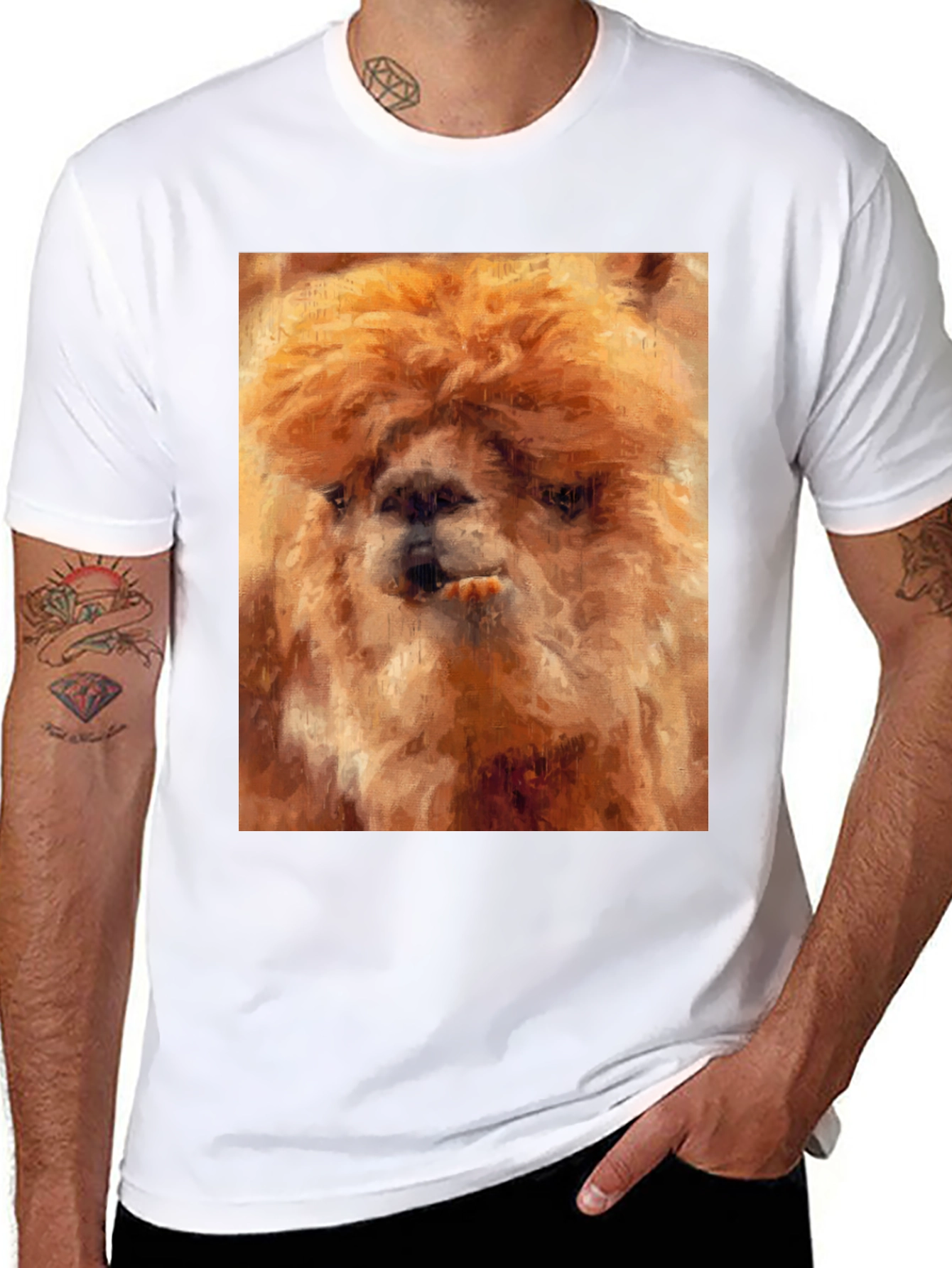 Alpaca Art Black T-Shirt
