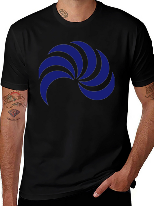 Stylish Black T-Shirt with Blue Abstract Graphic Print