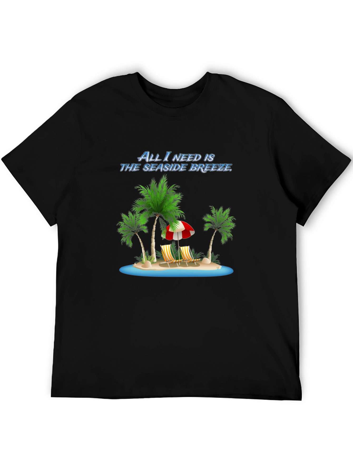 Seaside Breeze Black Graphic Tee