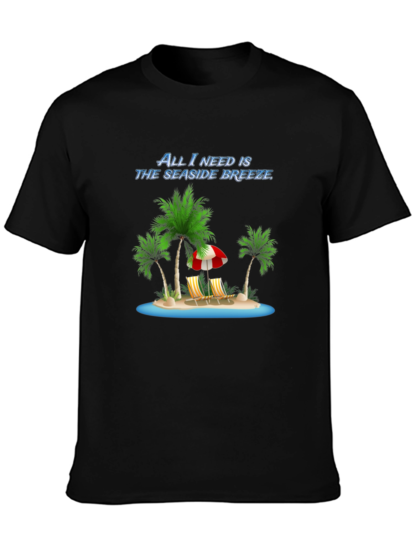 Seaside Breeze Black Graphic Tee