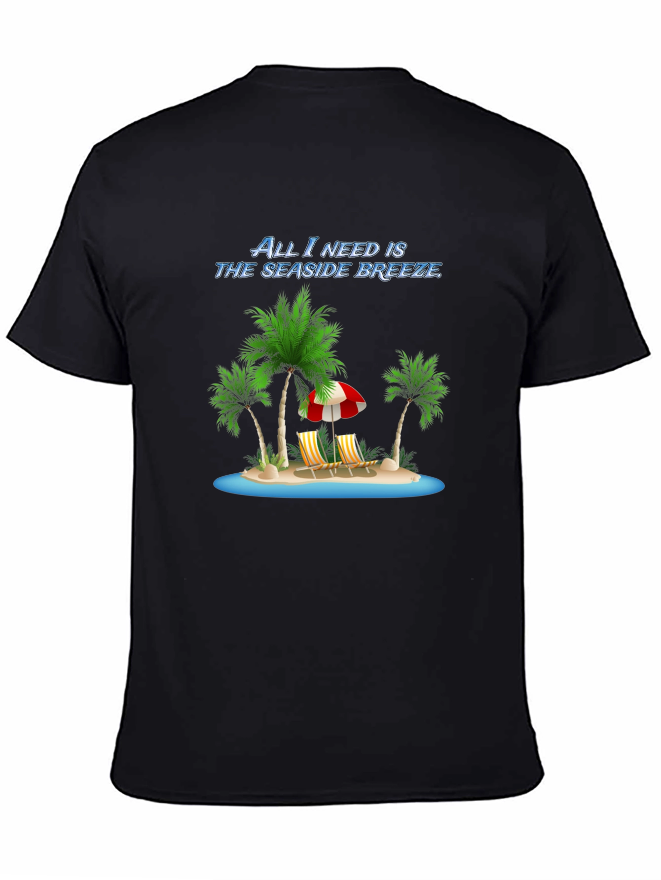 Seaside Breeze Black Graphic Tee