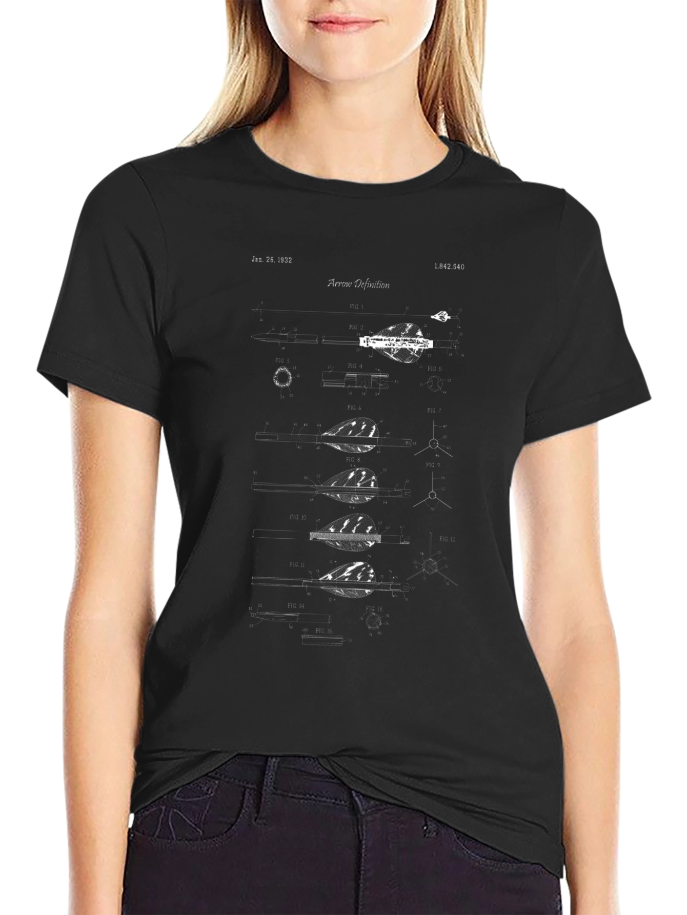 Arrow Definition Graphic Print Black T-Shirt