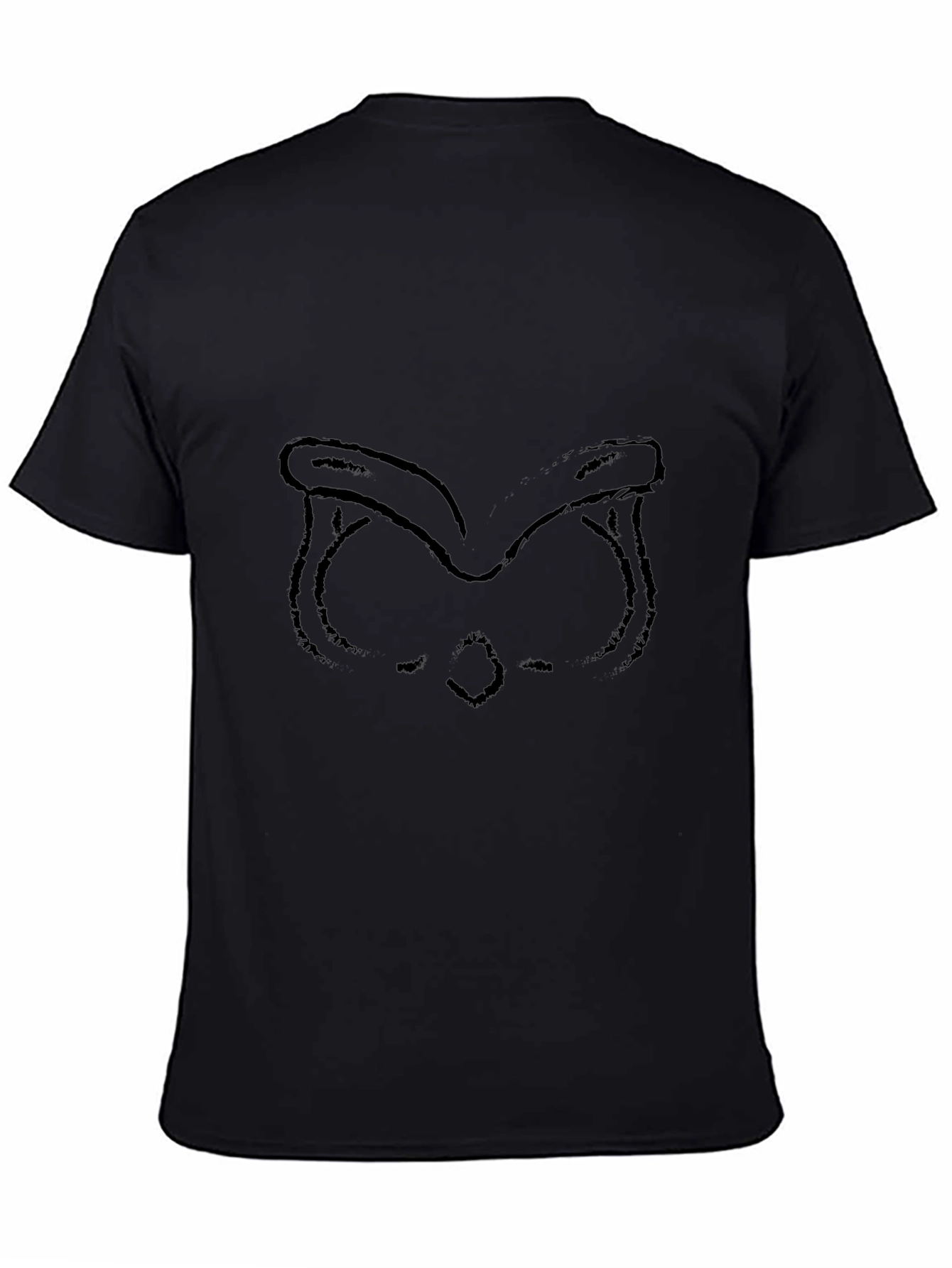 Owl Face Graphic Print Black T-Shirt