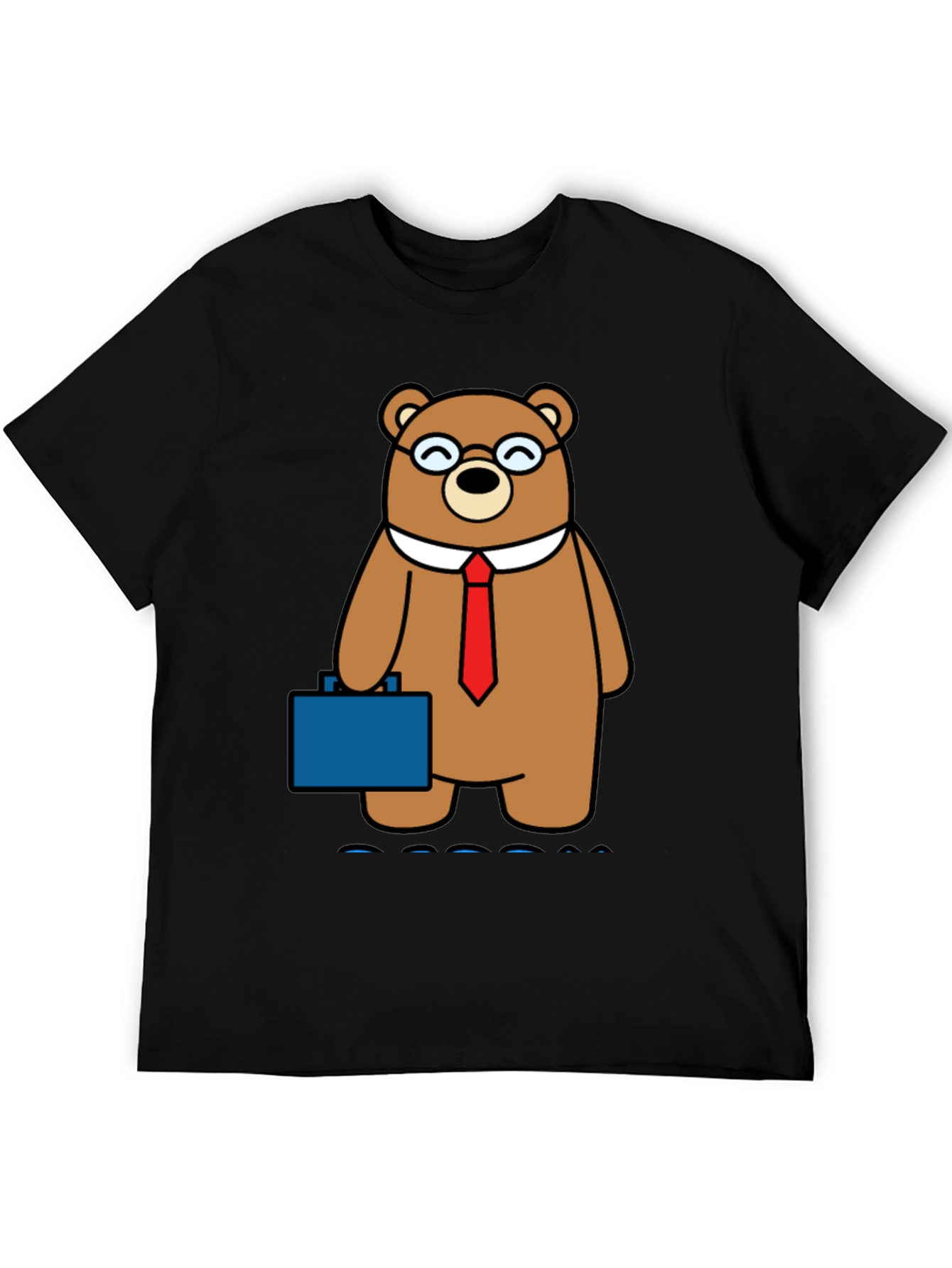 Bear with Briefcase Black T-Shirt