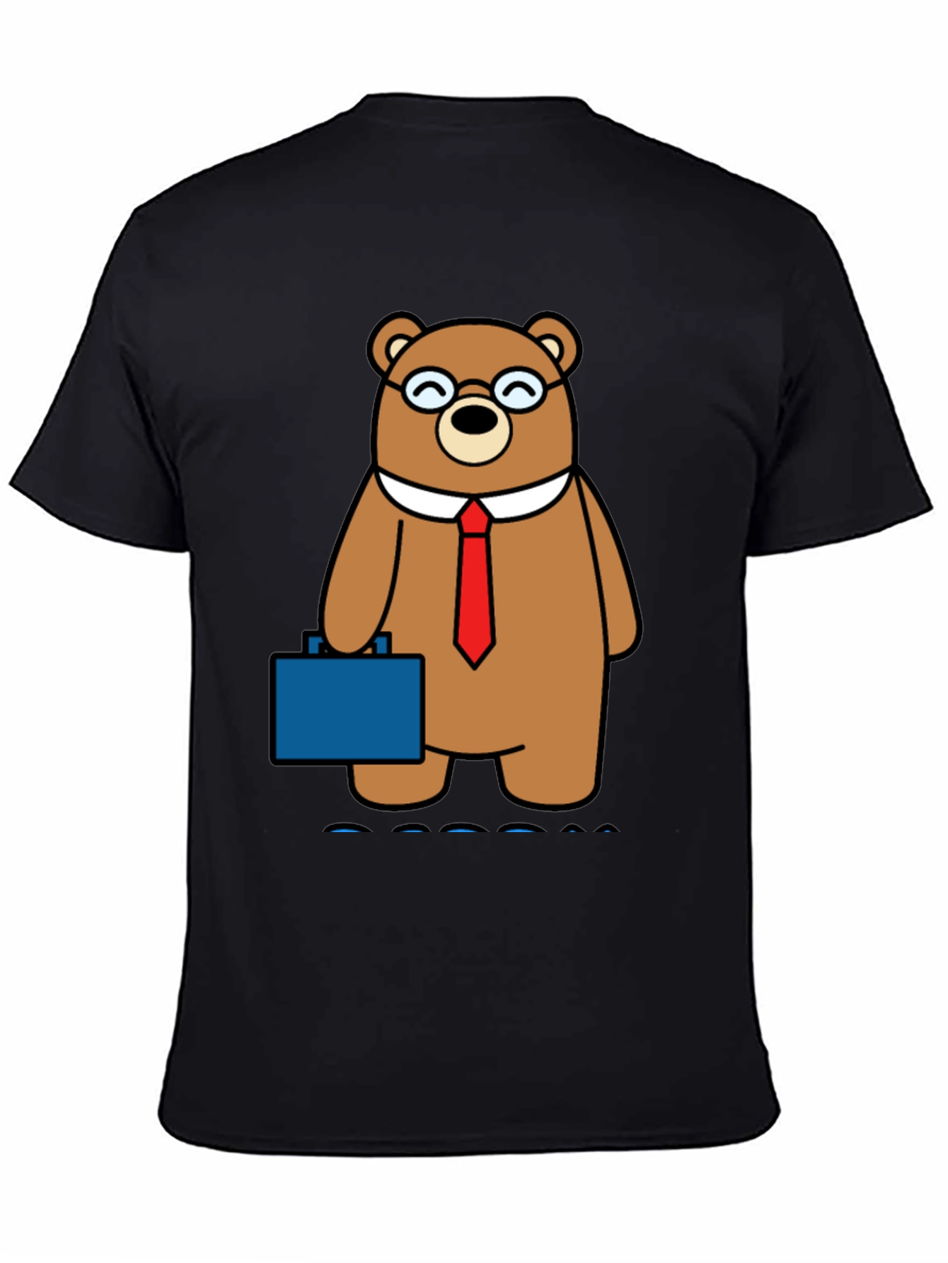 Bear with Briefcase Black T-Shirt