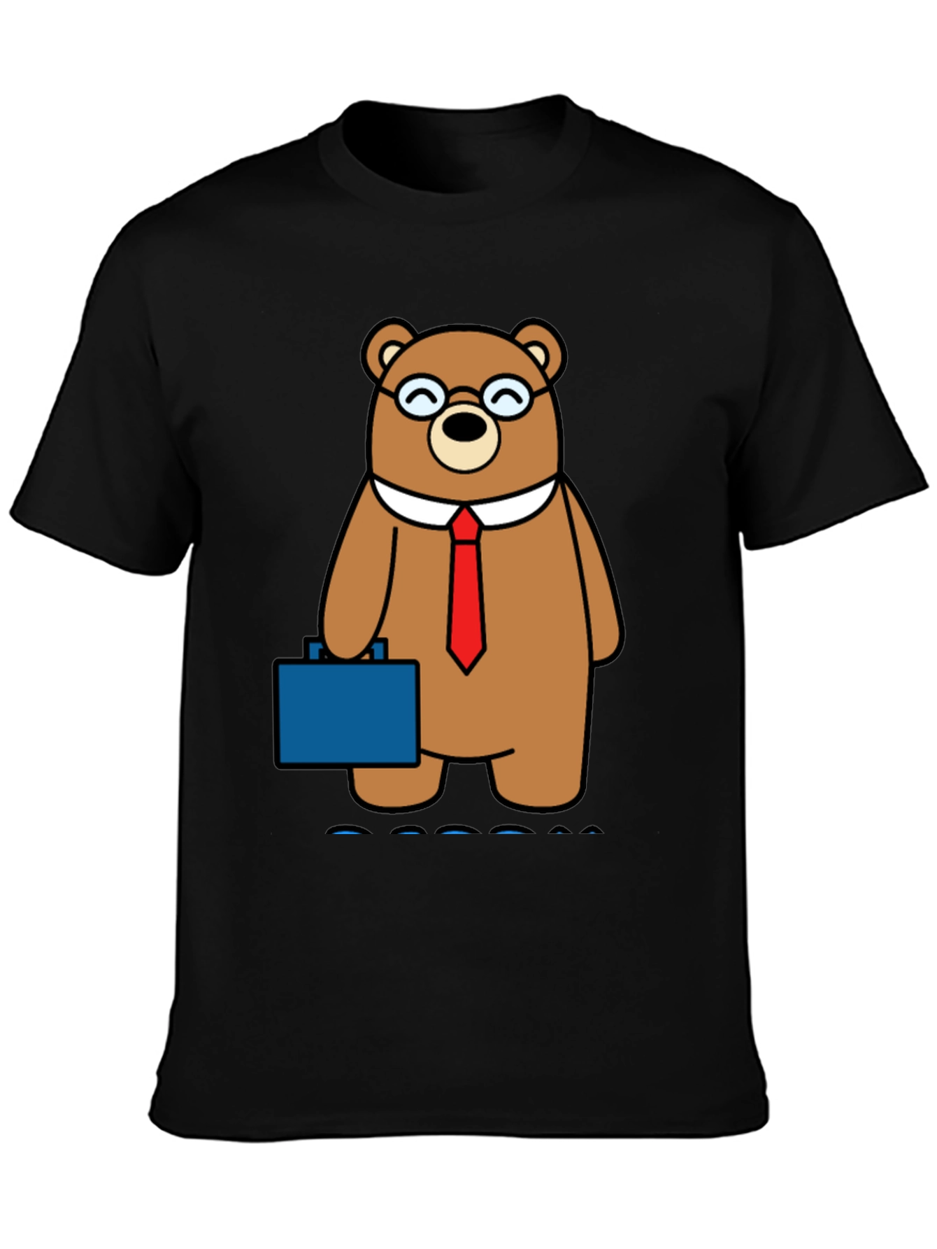 Bear with Briefcase Black T-Shirt