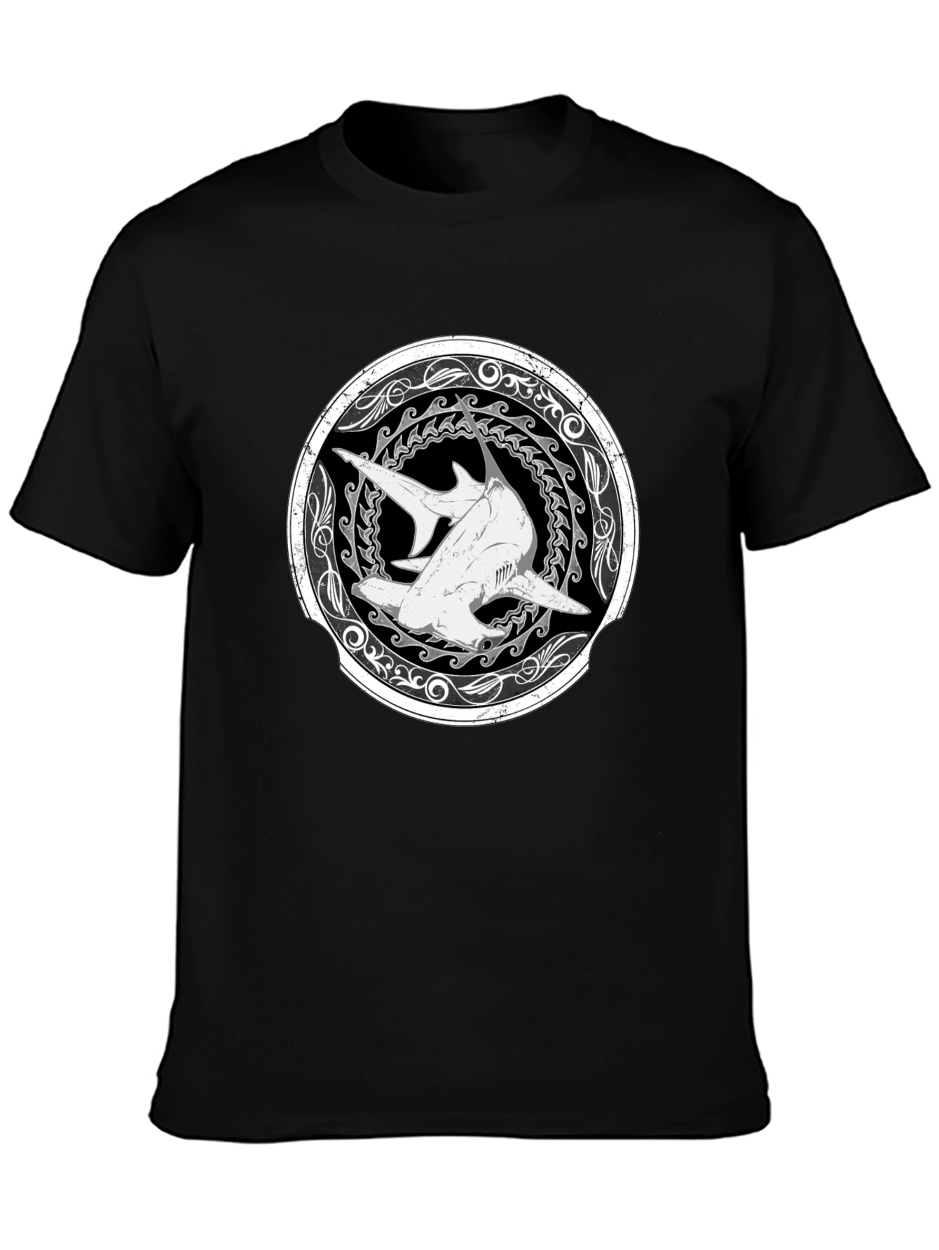 Hammerhead Shark Graphic T-Shirt - Black