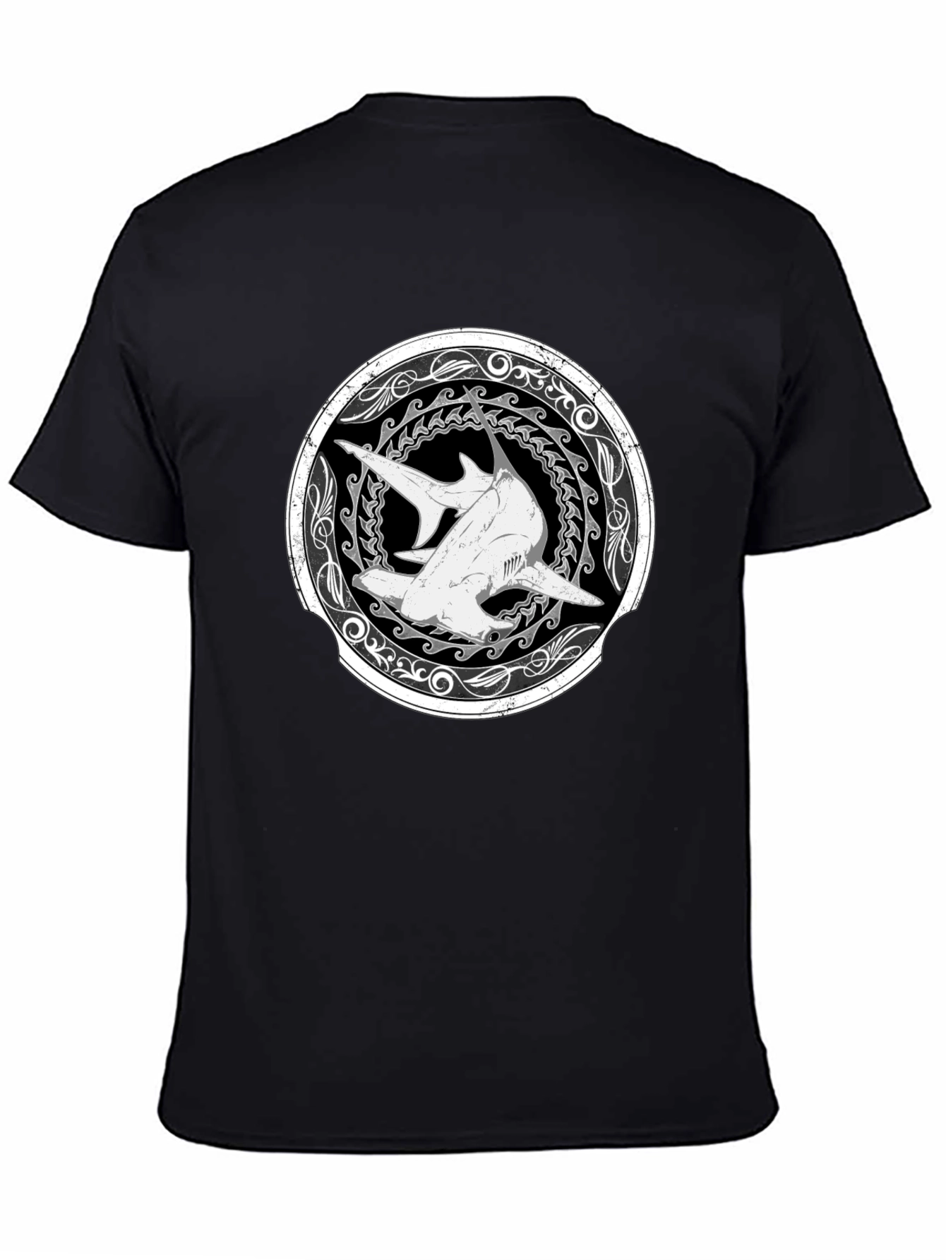 Hammerhead Shark Graphic T-Shirt - Black