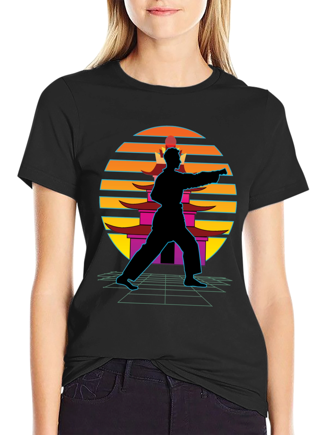 Retro Karate Black T-Shirt