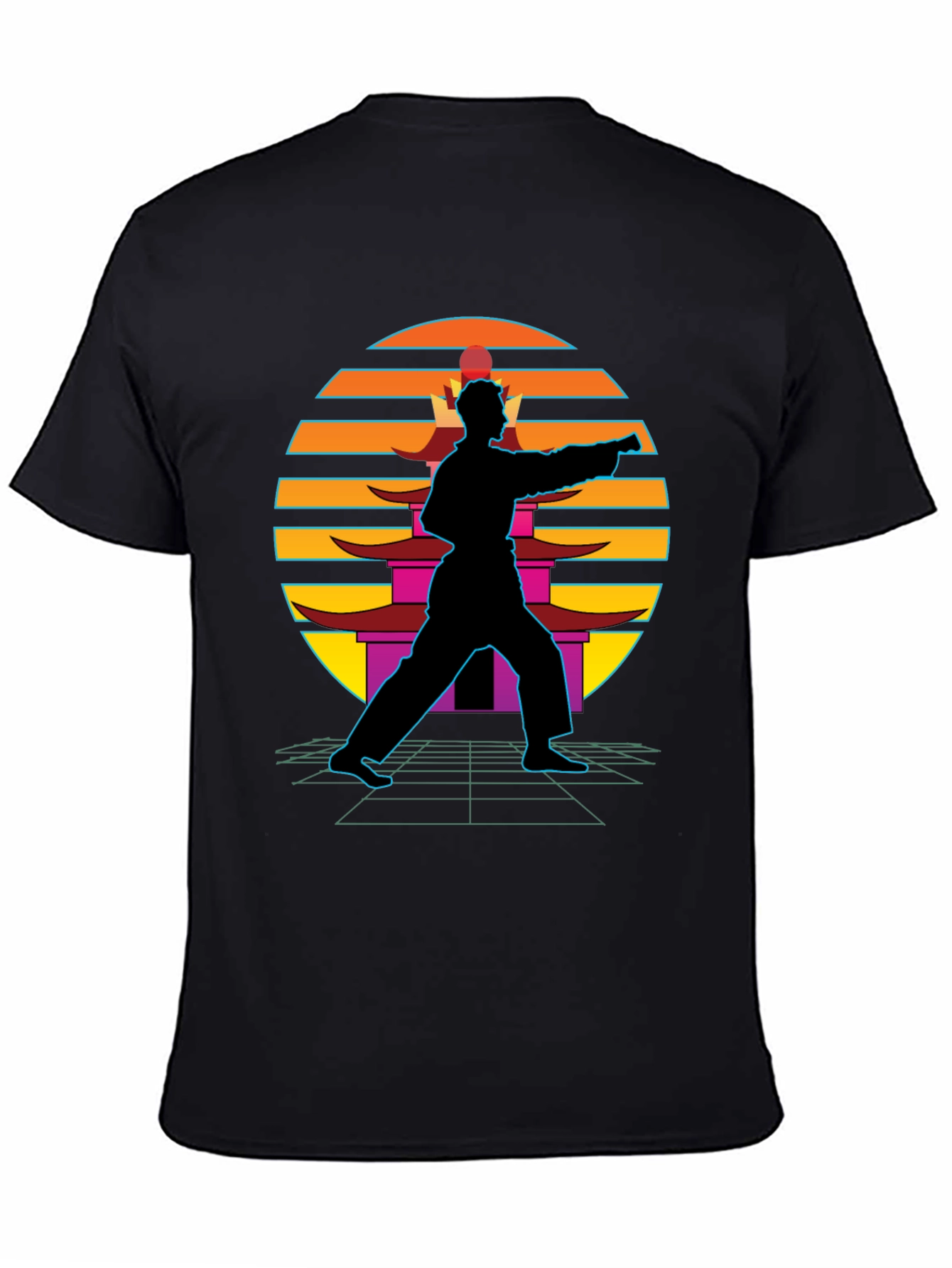 Retro Karate Black T-Shirt