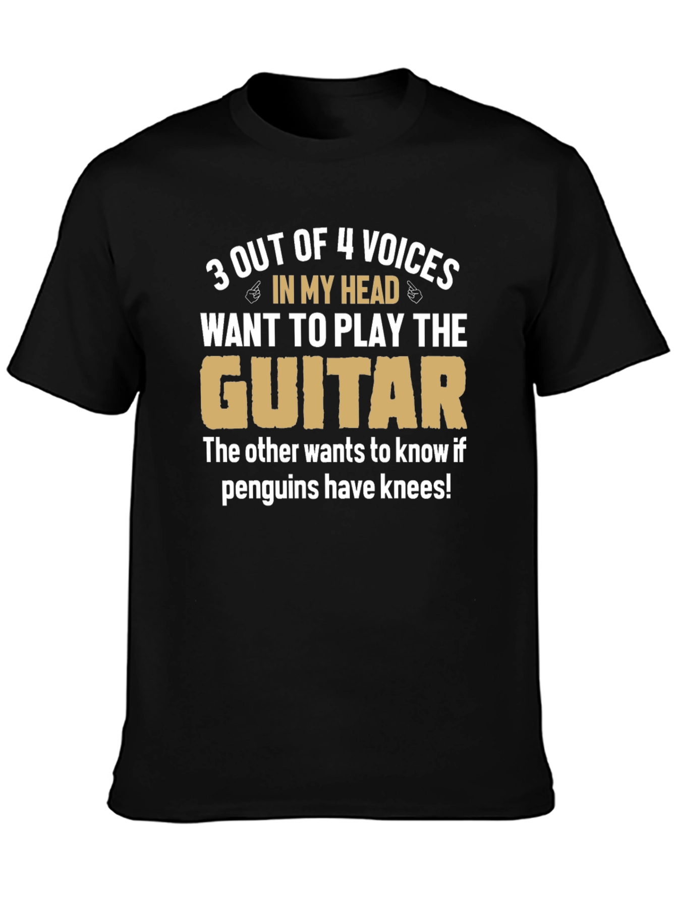 Funny Musician T-Shirt: Guitar & Penguins