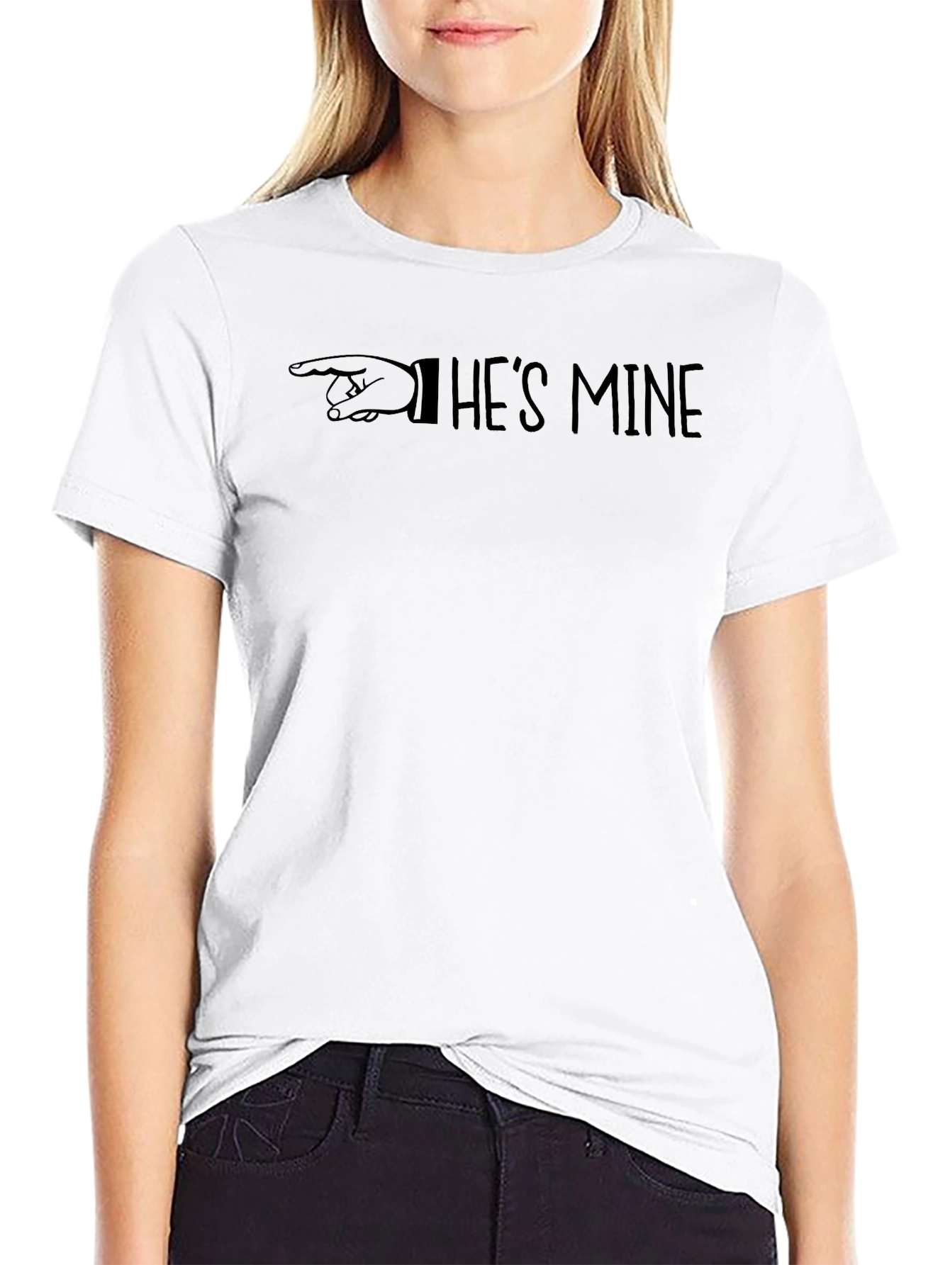Hes Mine Graphic Tee - Pointing Finger Design
