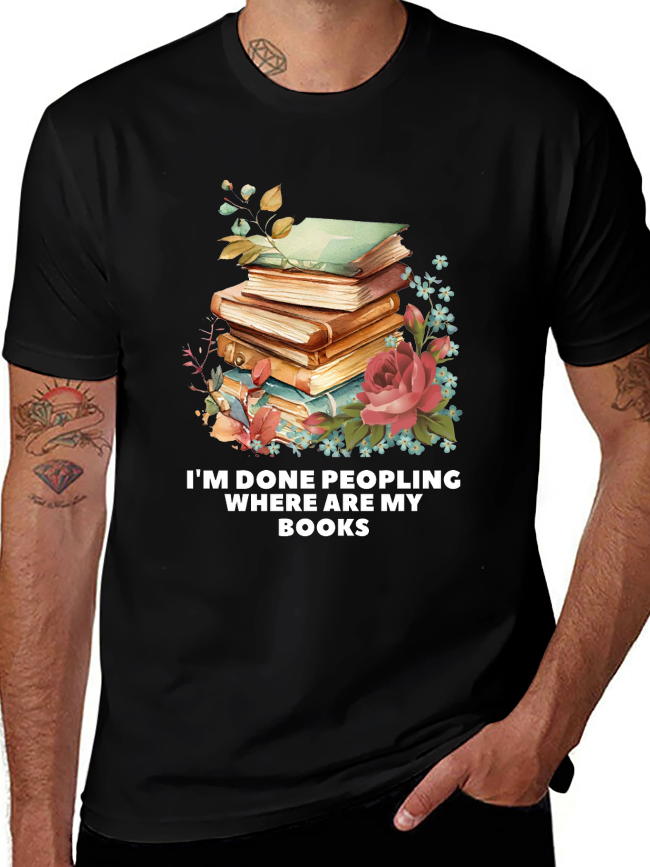 Im Done Peopling Where Are My Books T-Shirt