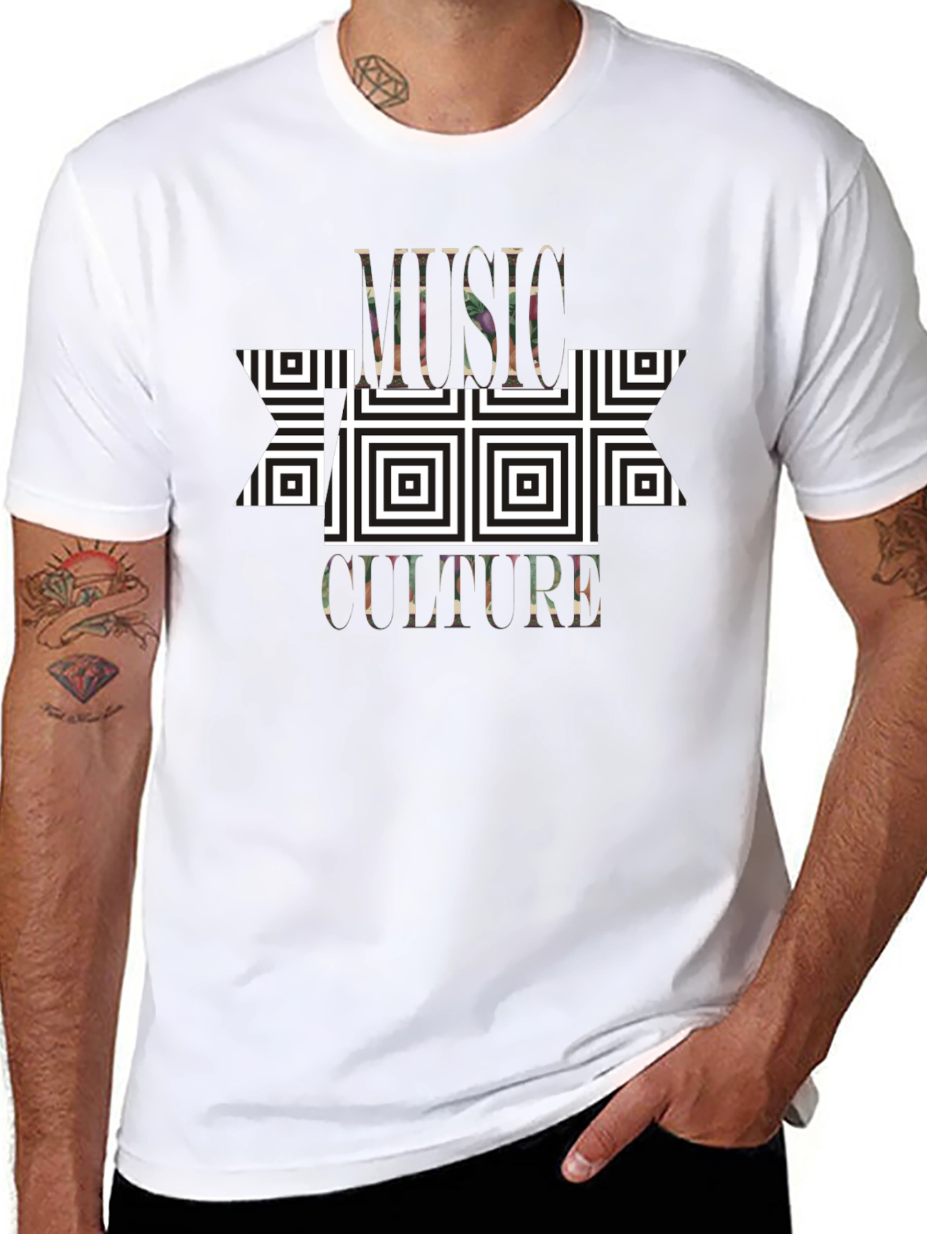 Music Culture Graphic Print Black T-Shirt