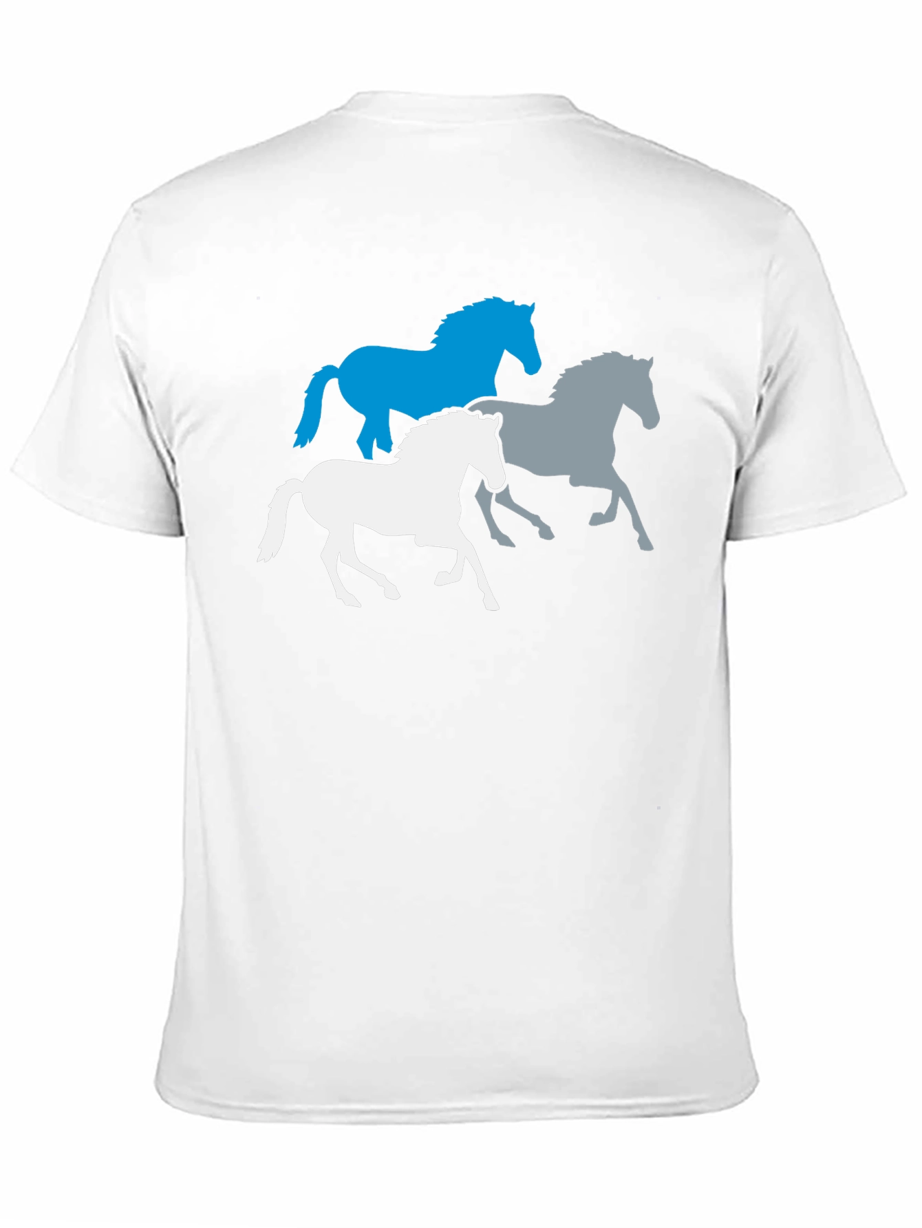 Mens Black T-Shirt with Horse Silhouettes