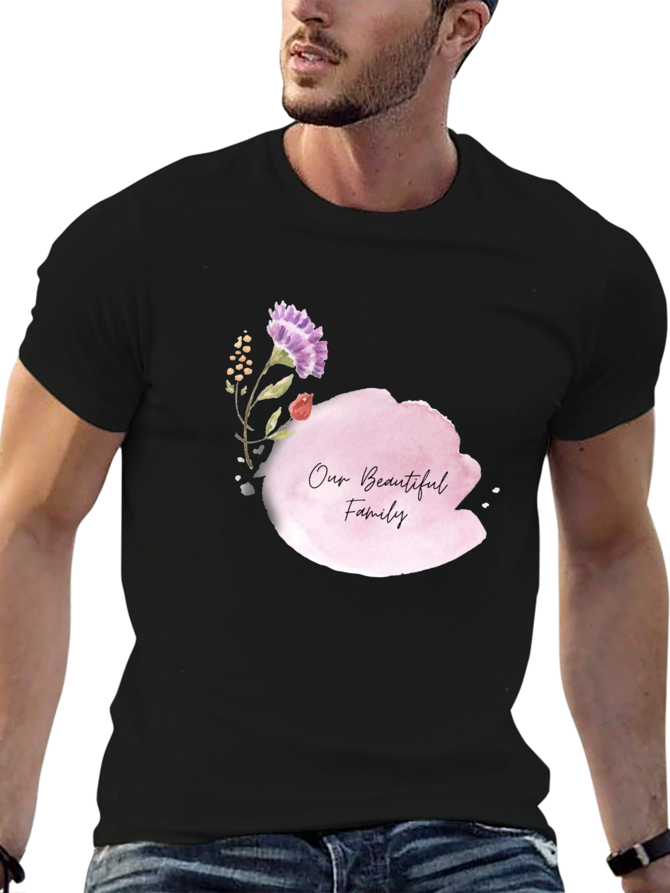 Our Beautiful Family Black T-Shirt