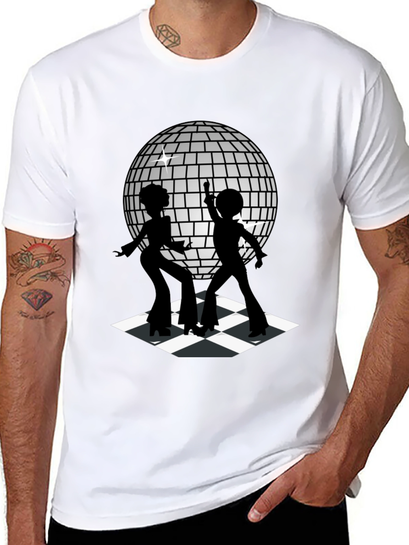 Retro Disco Dance T-Shirt - Black