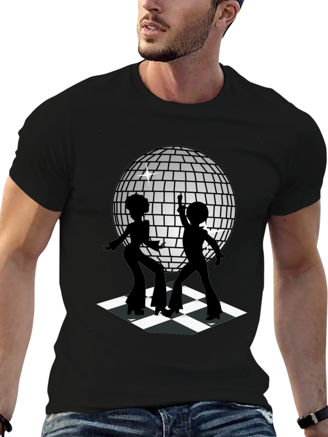 Retro Disco Dance T-Shirt - Black