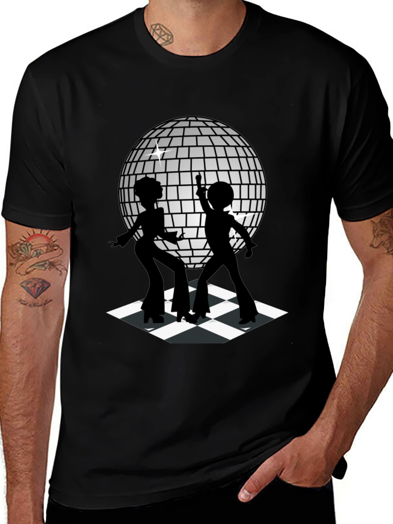 Retro Disco Dance T-Shirt - Black