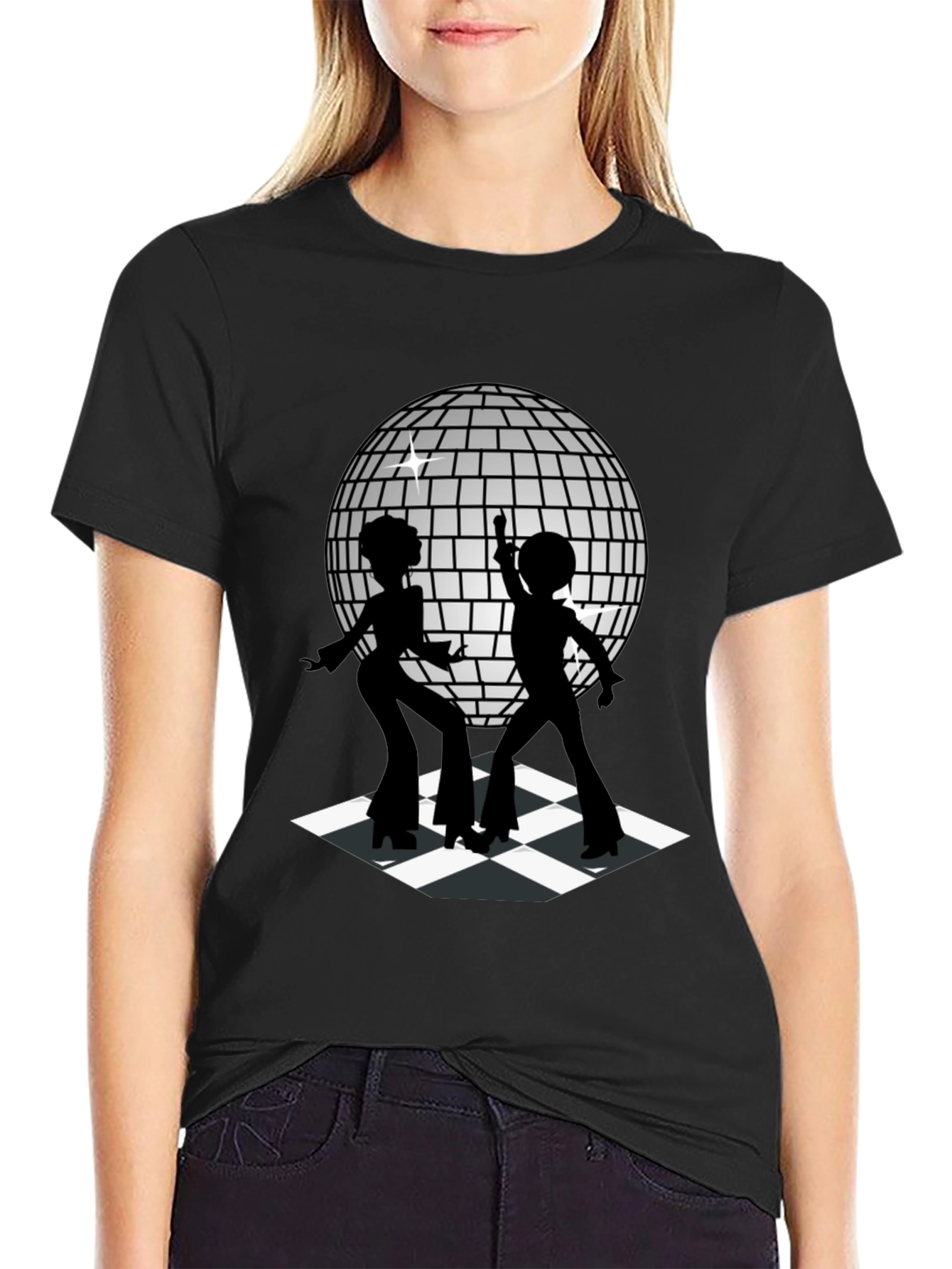 Retro Disco Dance T-Shirt - Black