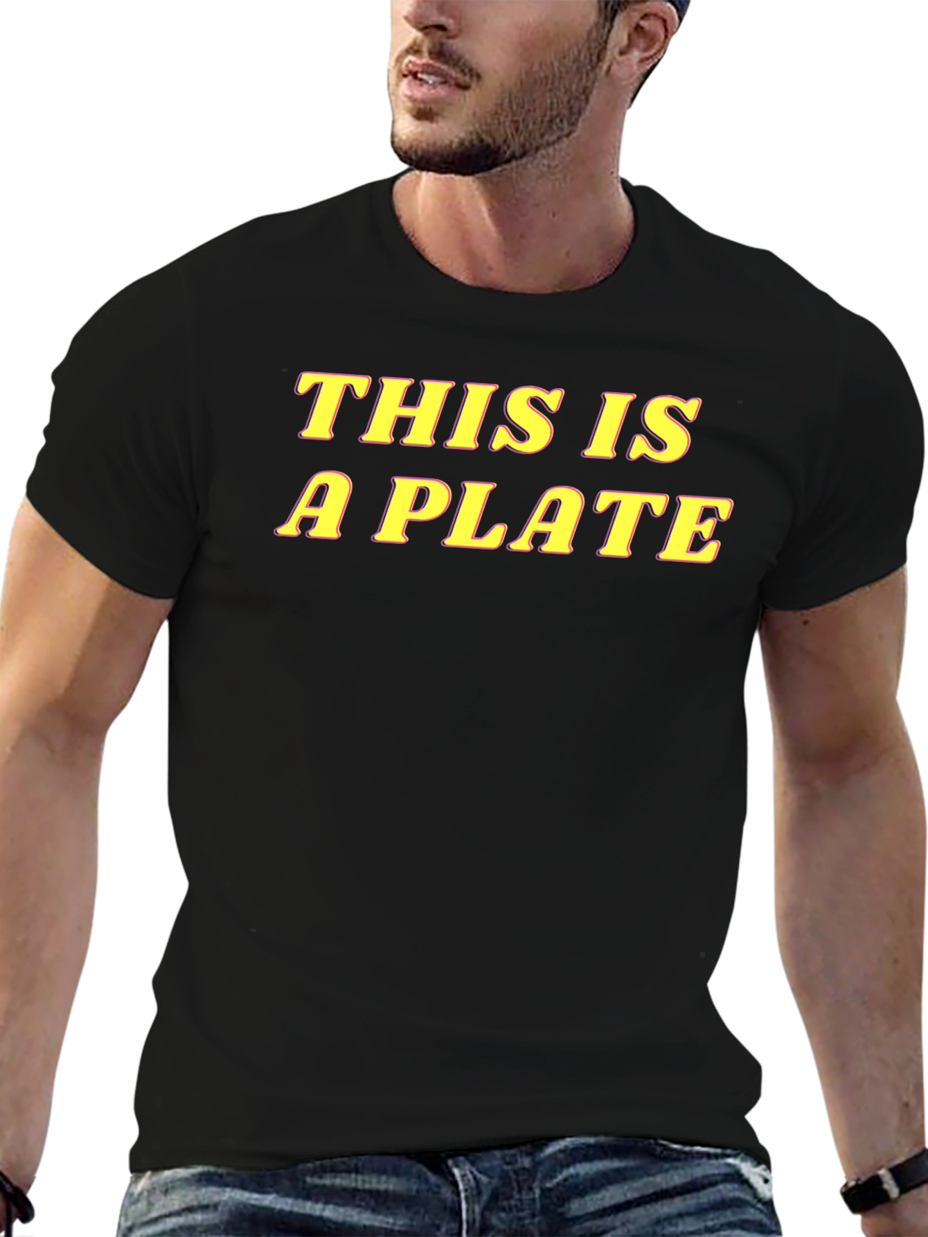 This is a Plate Graphic T-Shirt - Black