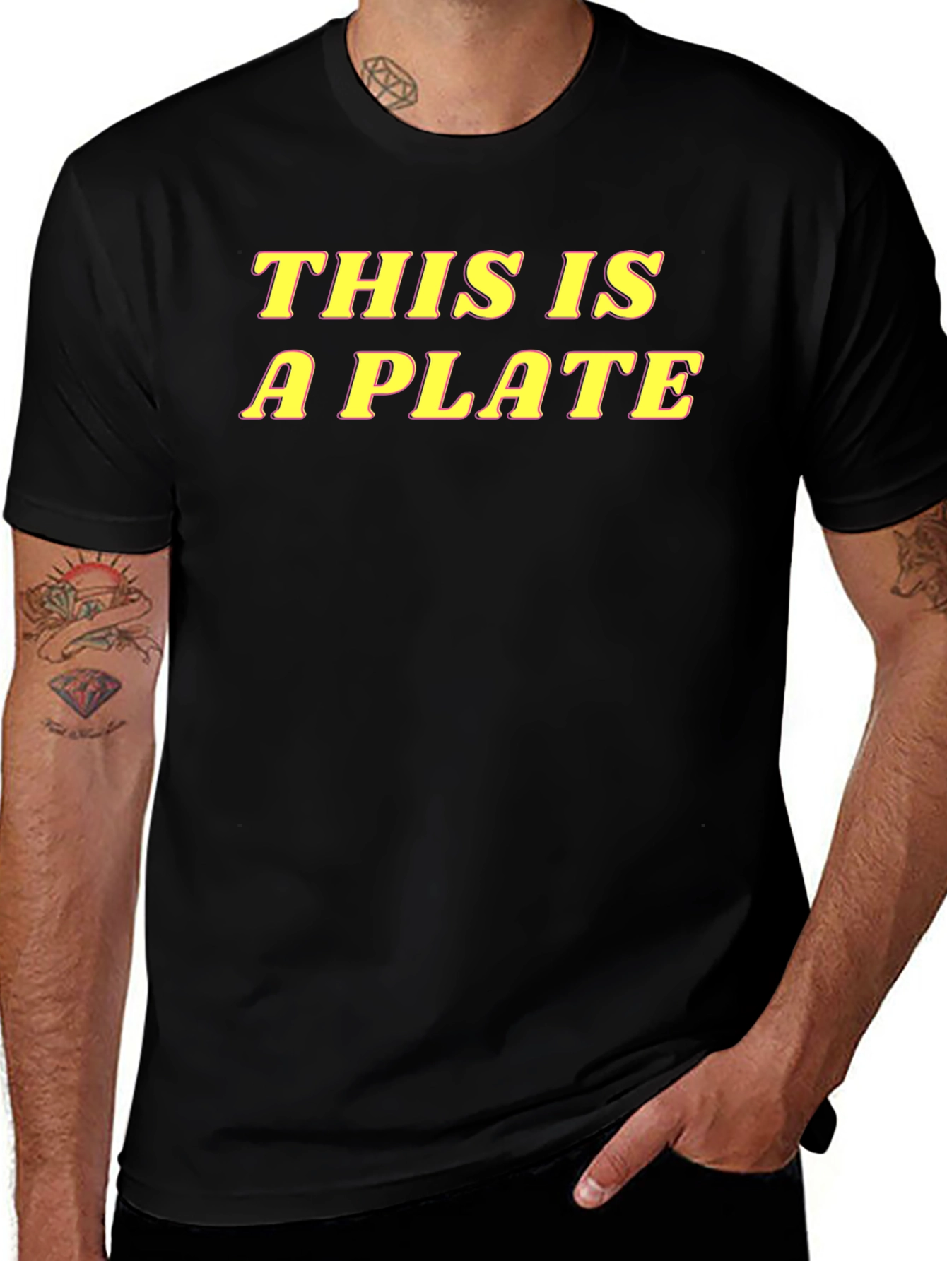 This is a Plate Graphic T-Shirt - Black