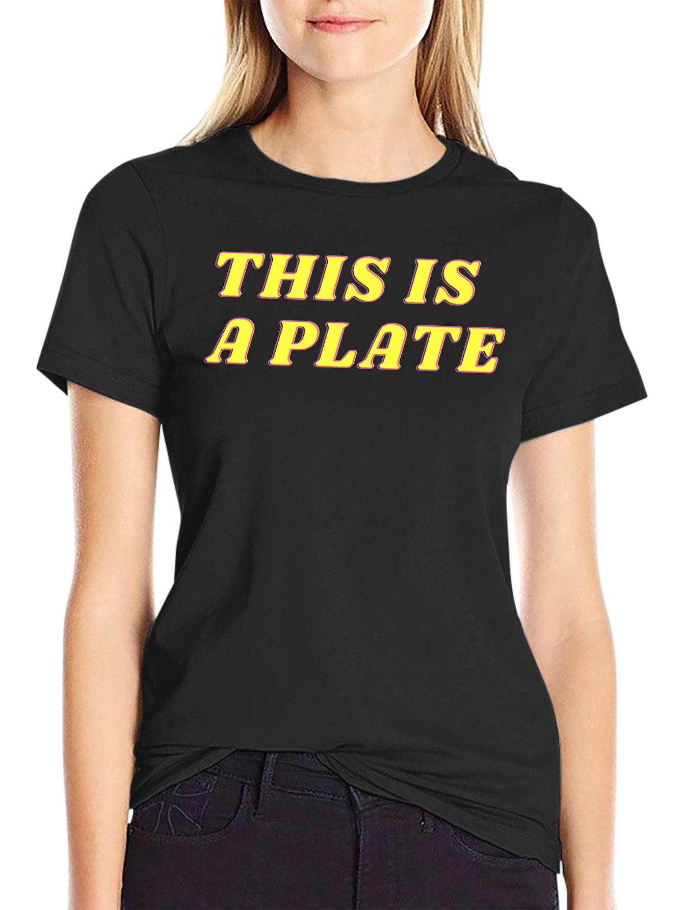 This is a Plate Graphic T-Shirt - Black