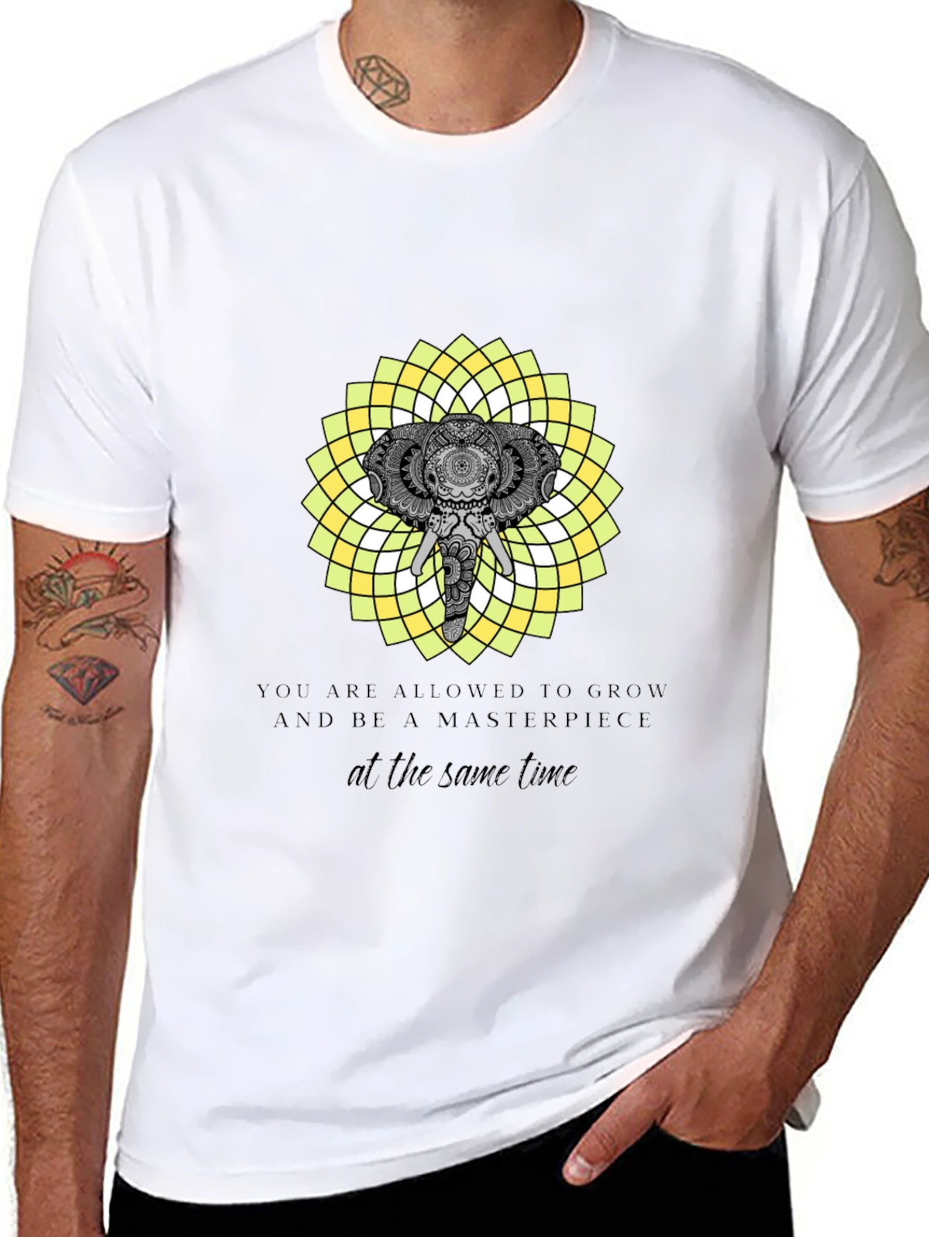 Elephant Mandala T-Shirt - Grow & Be a Masterpiece
