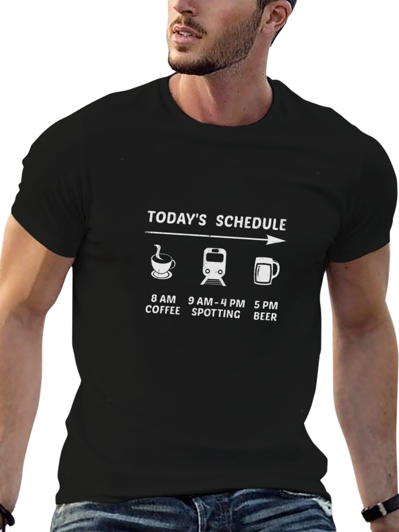 Todays Schedule T-Shirt - Coffee Train Beer
