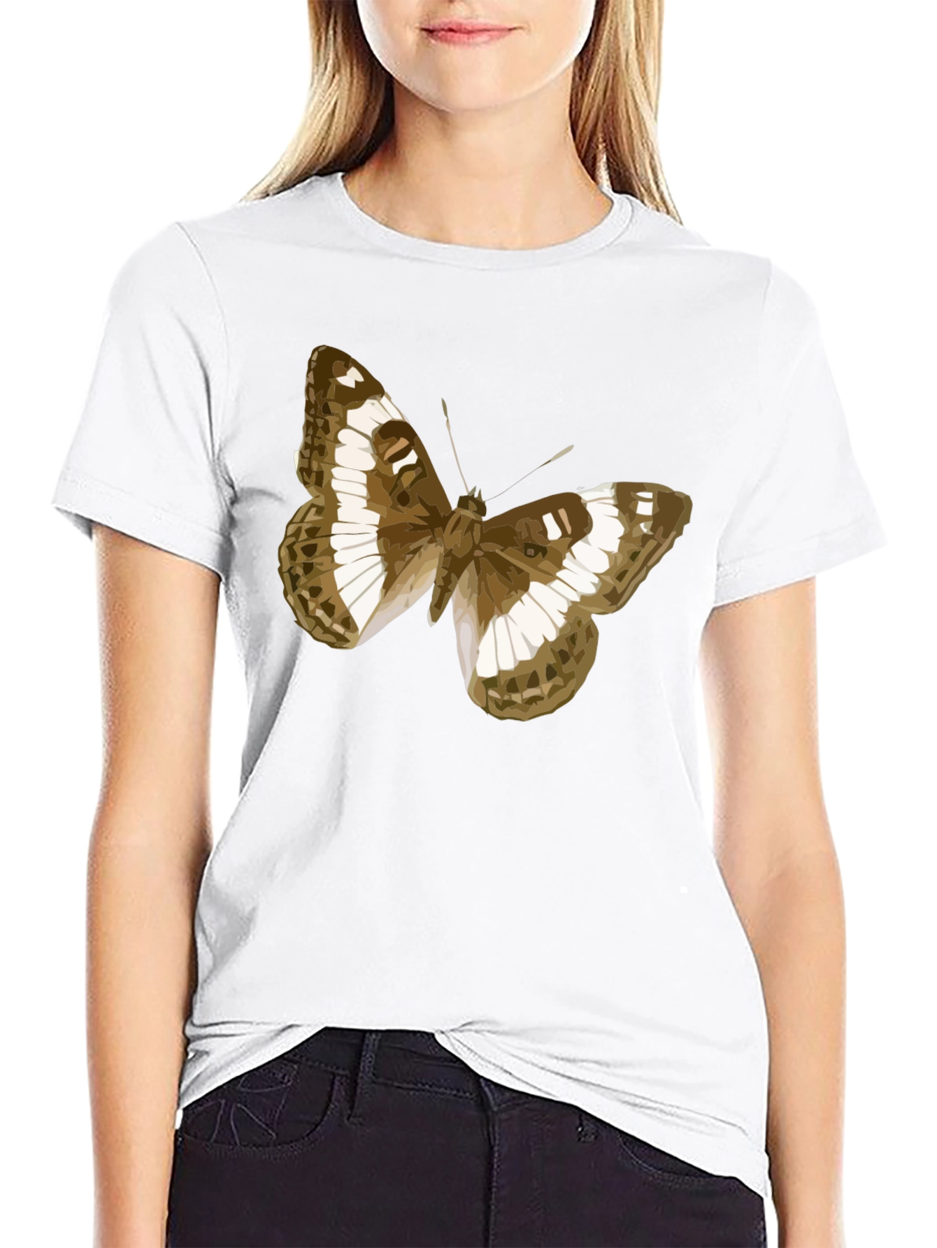 Butterfly Graphic Tee - Classic Black Cotton T-Shirt